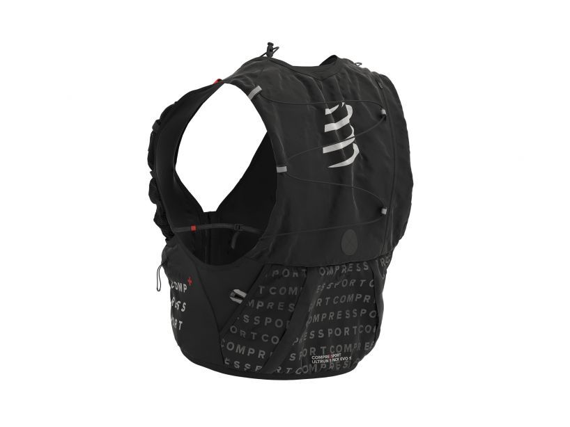 COMPRESSPORT Unisex UltRun S Pack Evo 15 Hydration Running Vest - Lightweight & Breathable for Trail Running & Hiking - Black