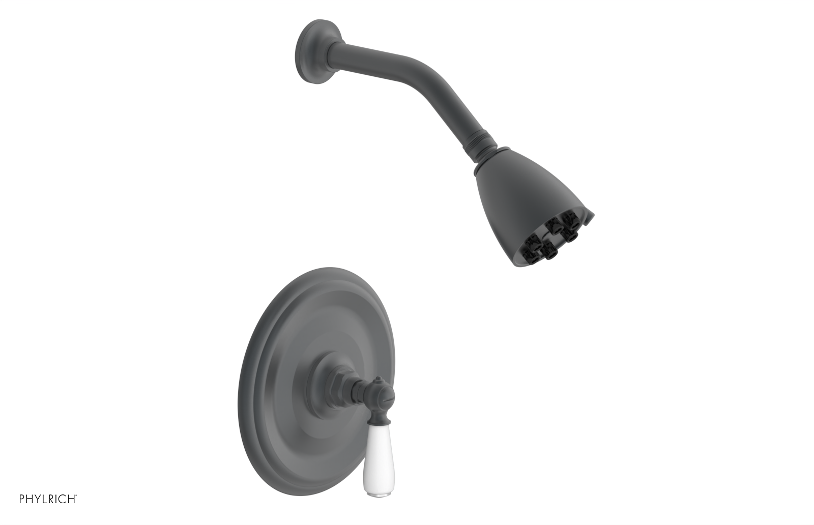 Jamestown Pressure Balance Shower Set - Lever Handle with White Accents (165 Series 22) for Modern Bathroom & Spa Experience