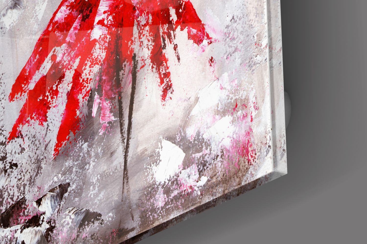 Beautiful Red Oil Painting for Women - Elegant Wall Art for Living Room, Bedroom & Office Decor