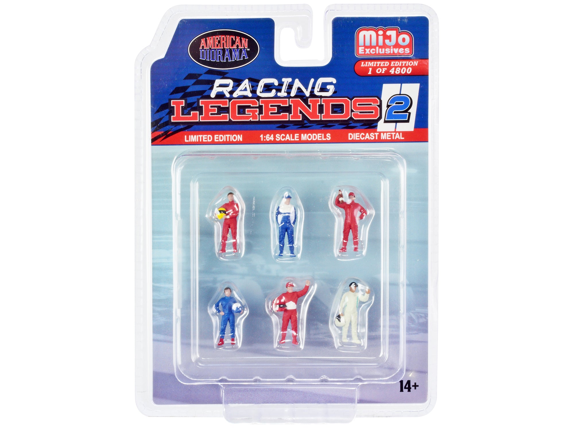 American Diorama 1/64 Scale Racing Legends 2 Diecast Car Set - 6 Piece Limited Edition with Driver Figures (Only 4800 Worldwide) - Perfect for Collectors, Display Cases & Model Racing Scenes