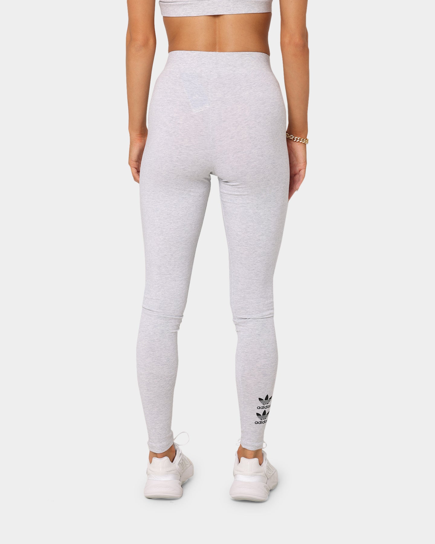 Adidas Women's Logo Play Leggings - Light Marle Color Yoga Pants for Workout, Running & Gym - High Waisted Comfortable Athletic Leggings