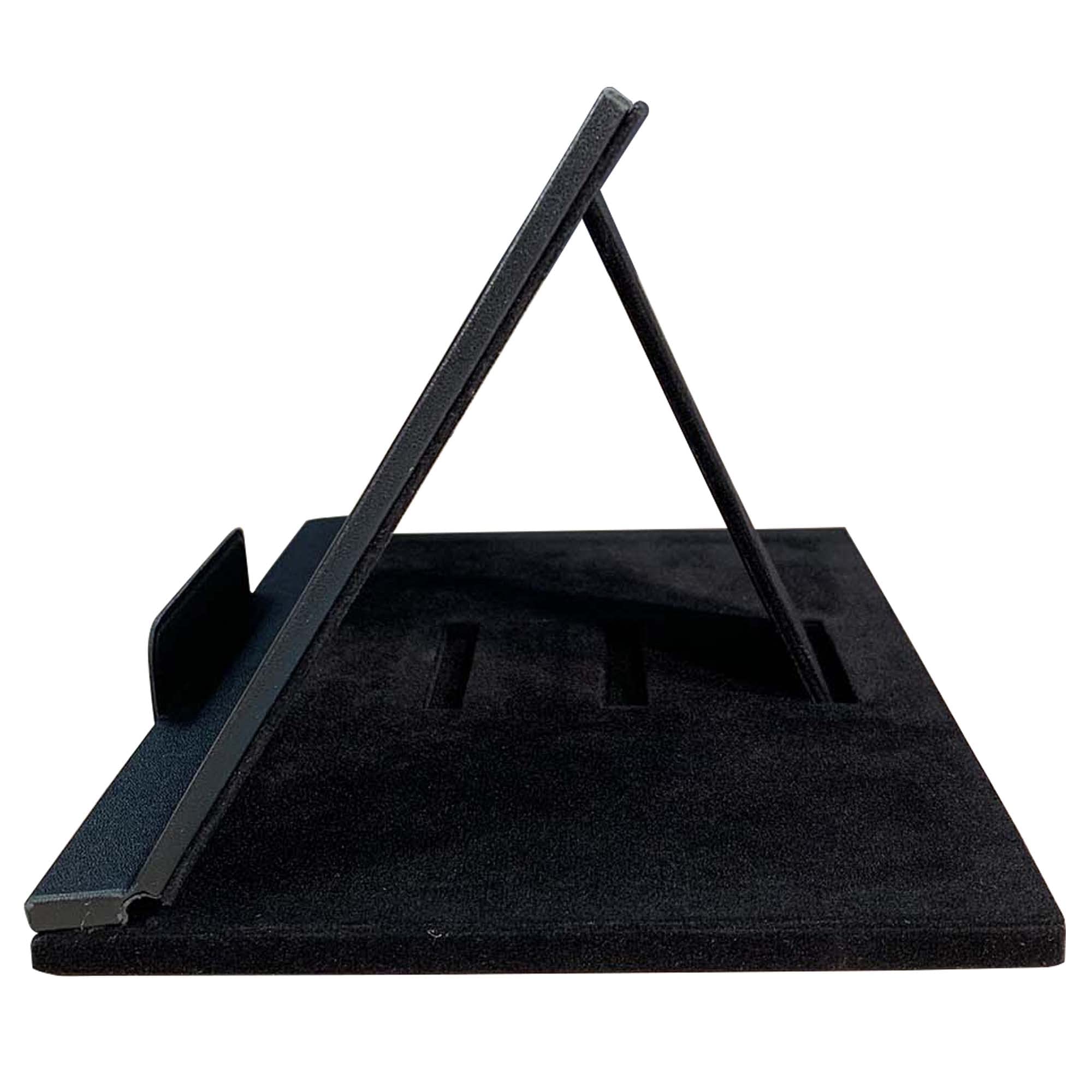 Premium Dacasso Black Leather Tablet Stand Holder - Adjustable Angle for iPad, Kindle, eReader - Perfect for Home, Office, and Travel Use