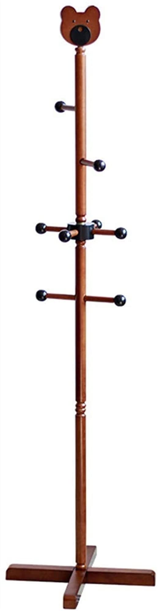 UPLNFAA Wooden Coat Rack with 8 Hooks - Free Standing Tree Hanger for Clothes, Hats & Umbrellas - Brown Entryway Hallway Storage Organizer (40x40x150cm) - Perfect for Small Spaces, Apartments & Mudrooms