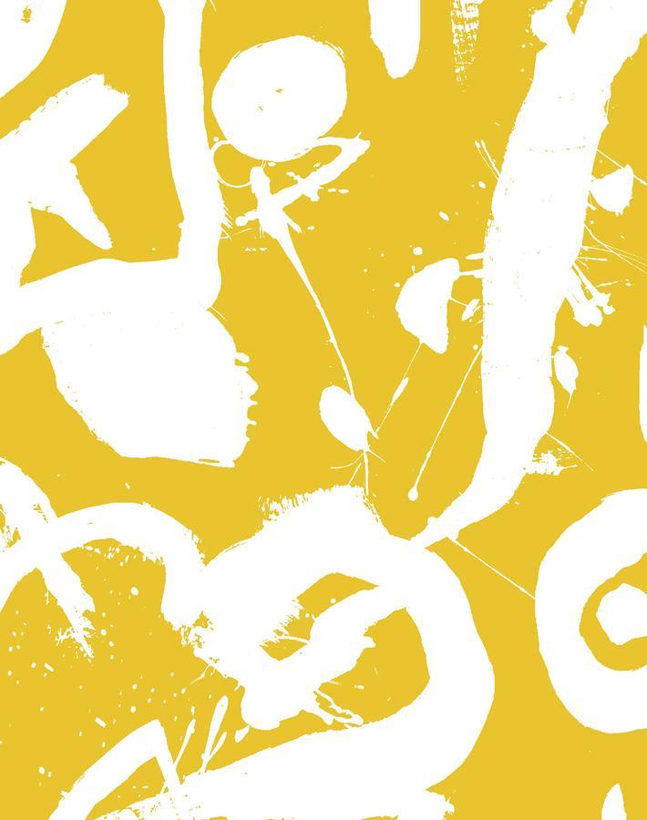 Chris Benz 'El Quijote' Mustard Yellow Wallpaper - Premium Peel & Stick Removable Wallpaper for Living Room, Bedroom, Nursery Decor