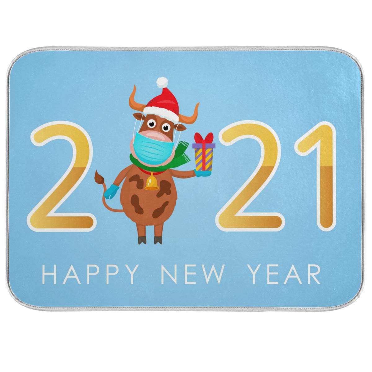 Reversible Kitchen Dish Drying Mat - 18 x 24 Inch Cow Design Sink Pad, Non-Slip Dish Drying Mat for Countertops, Perfect for Holiday Decor & Everyday Use