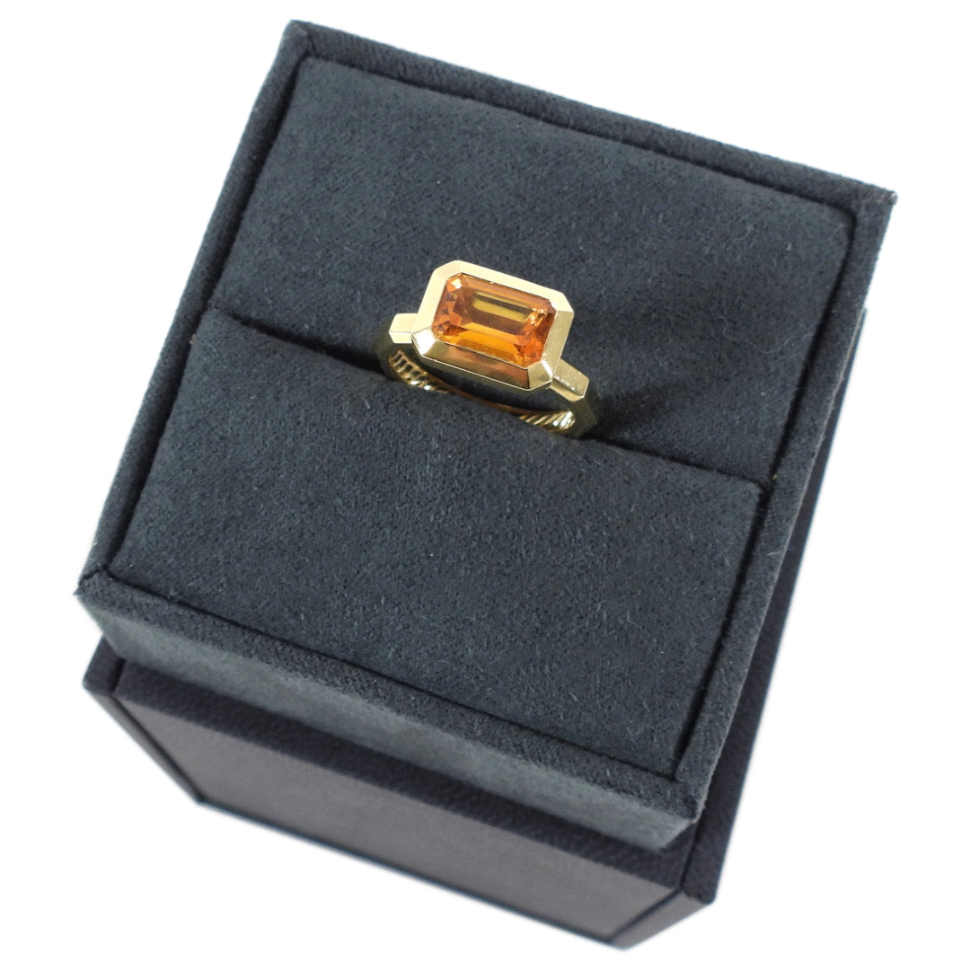 David Yurman 18K Gold Novella Madeira Citrine Ring | Elegant Citrine Gemstone Jewelry for Women | Perfect for Weddings, Anniversaries & Special Occasions