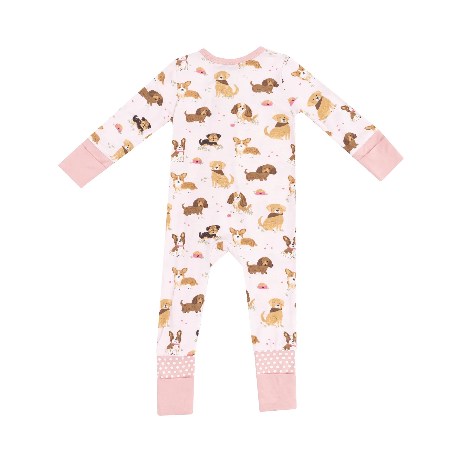 Best Friend Dog Matching Outfits - Pink Zipper Romper for Small Dogs - Cute Pet Pajamas for Sleep, Play & Photo Shoots