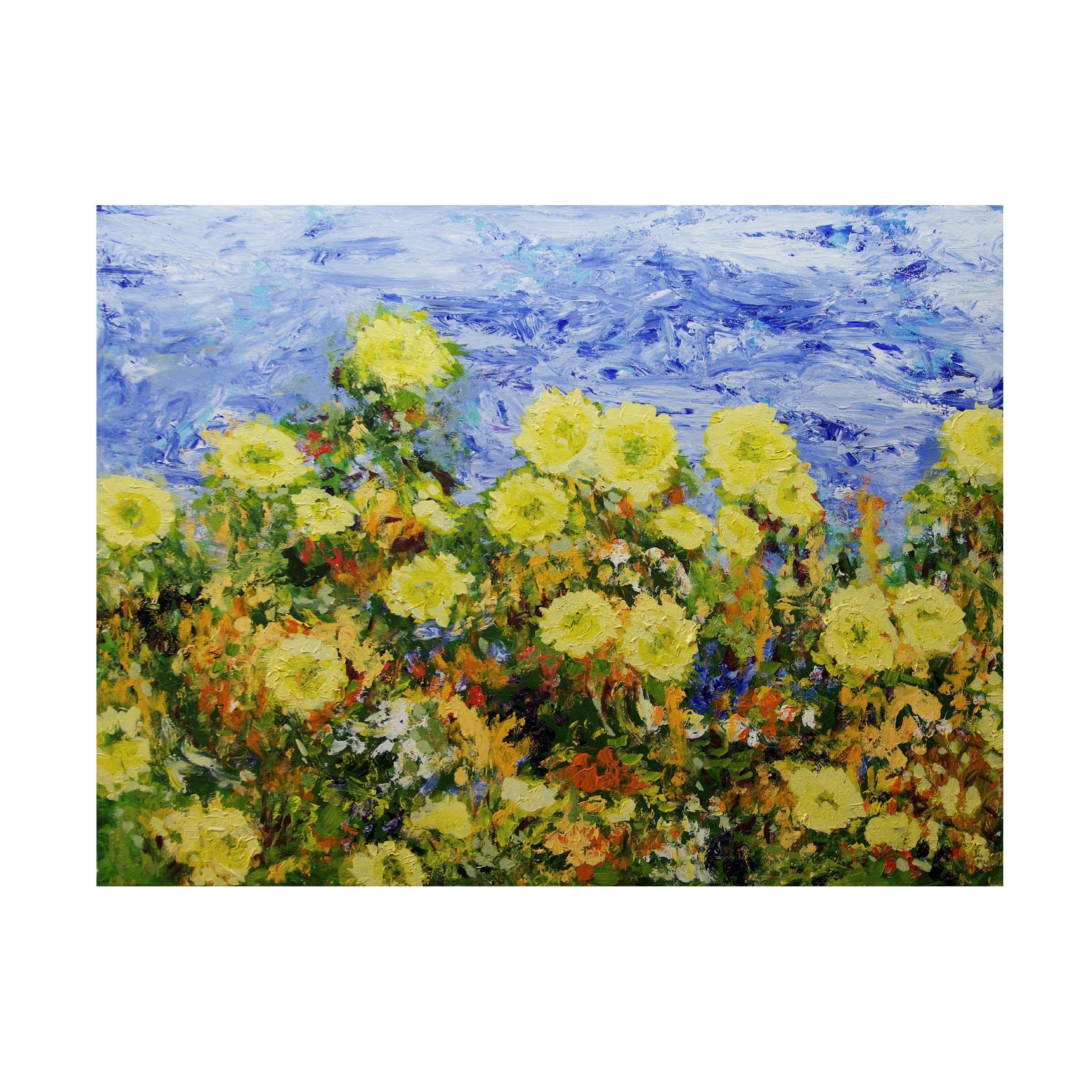 Trademark Fine Art 'Storm Over Summer Garden' Canvas Art by Allan Friedlander - Stunning Landscape Wall Decor for Living Room, Bedroom & Office