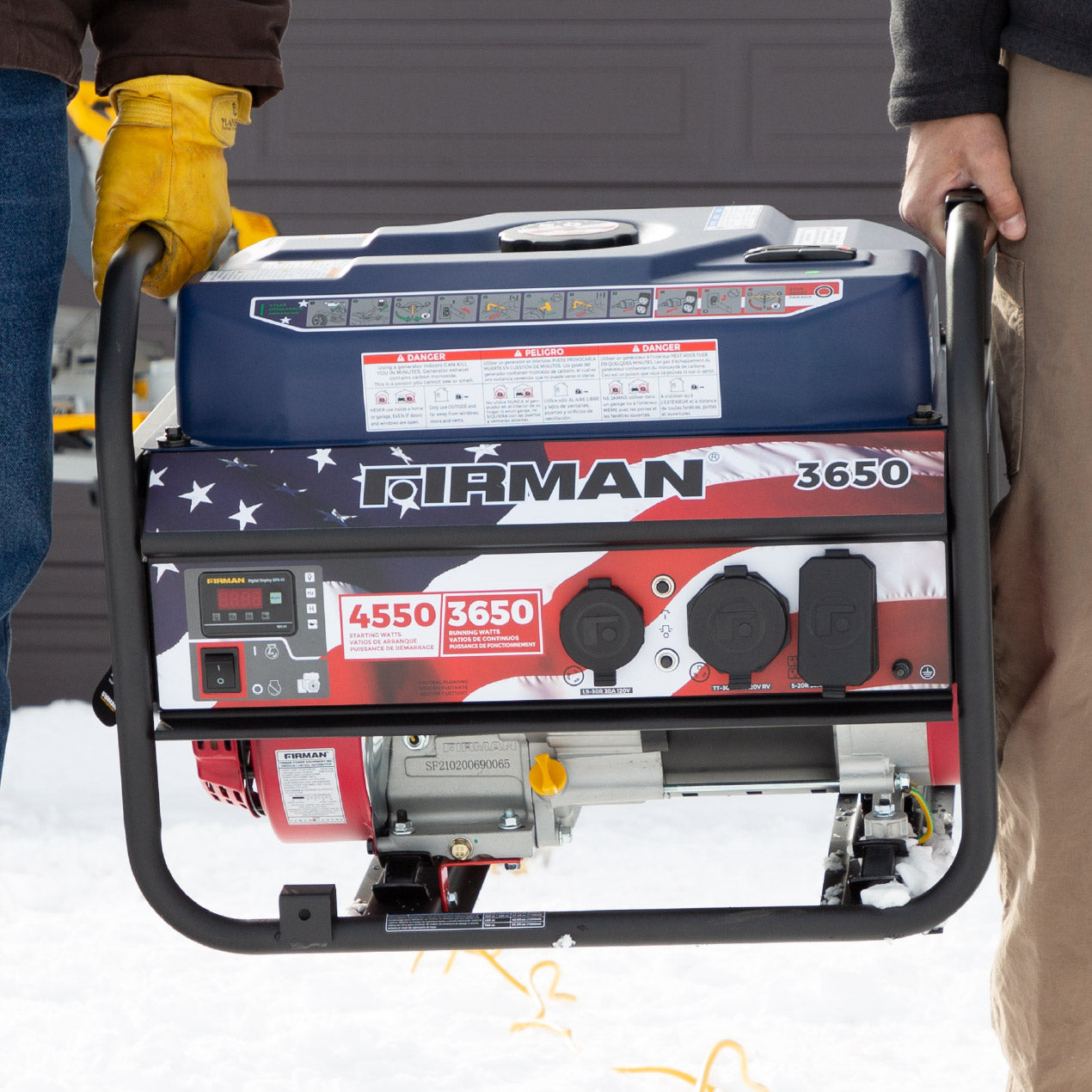 4550W Portable Gas Generator with Recoil Start - 120V Power for Camping, Outdoor Events & Emergency Backup