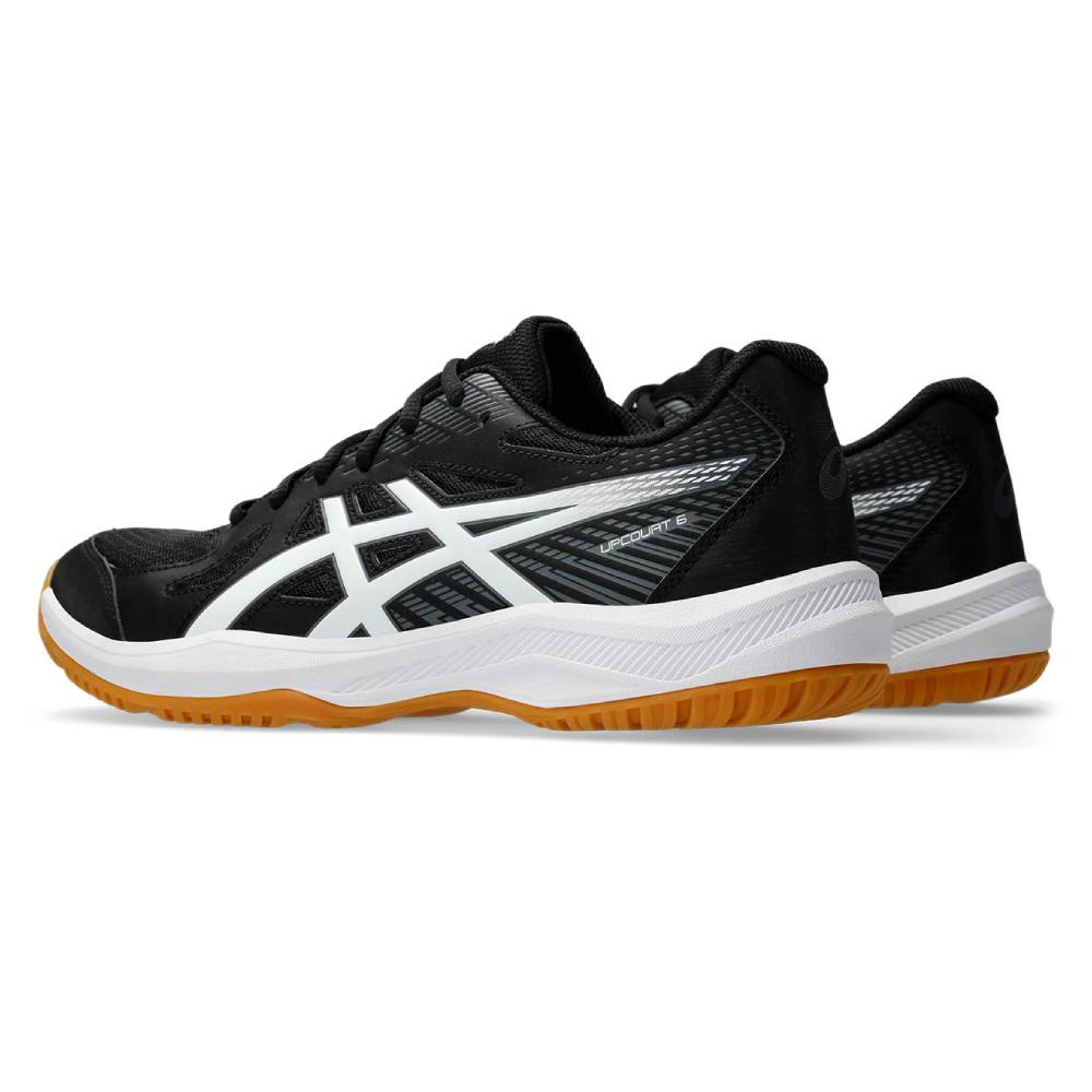 ASICS Upcourt 6 Men's Volleyball Shoes - Lightweight Indoor Court Sneakers for Badminton, Tennis & Squash (Black/White) | Perfect for Gym Training & Sports Performance