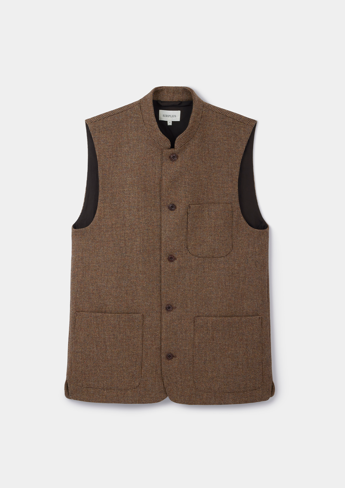 Elegant Chestnut Brown Tweed Nehru Waistcoat for Men - Vintage Style Formal Vest - Perfect for Weddings, Business Meetings & Special Occasions