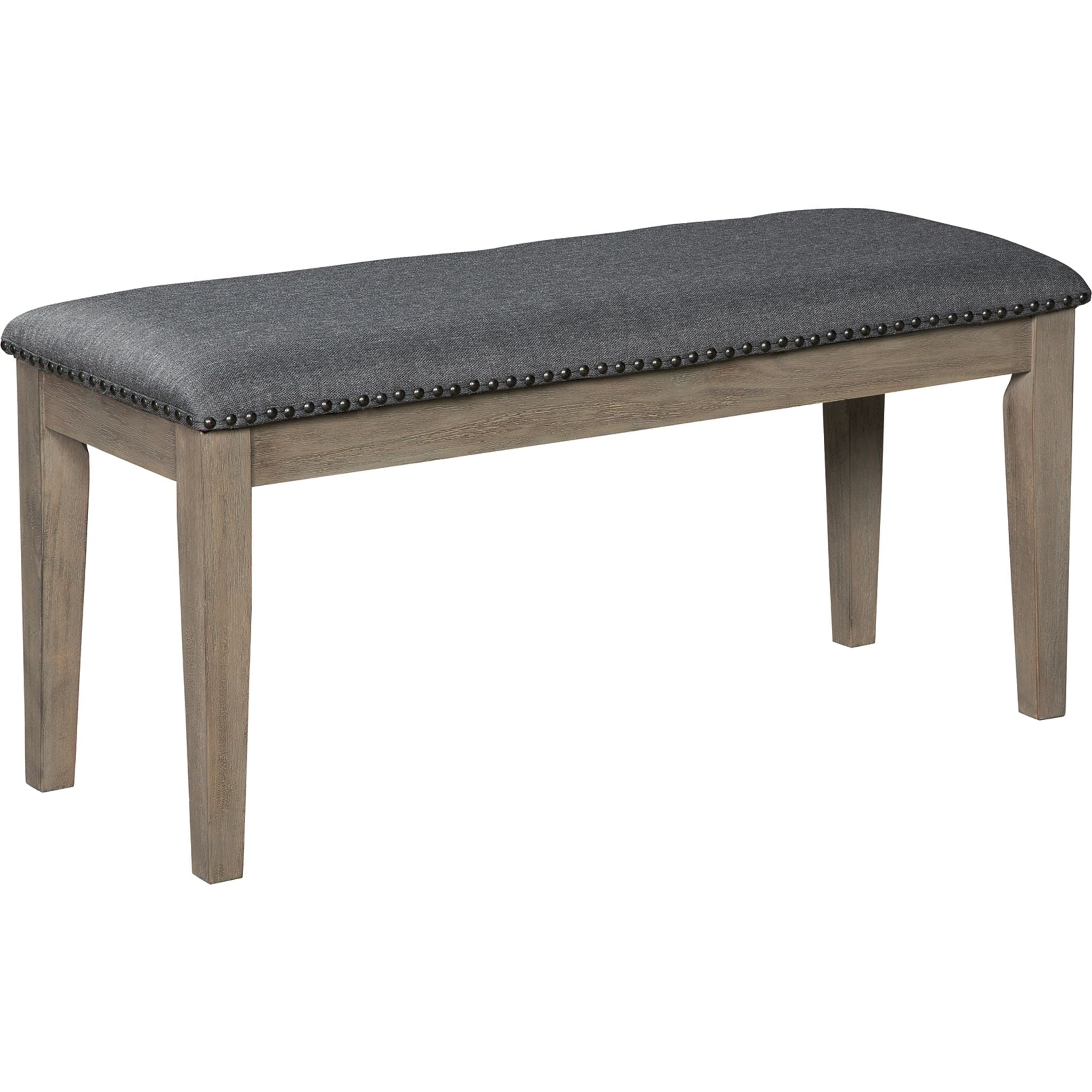 Aldwin Bench - Modern Gray Wooden Bench with Sturdy Metal Legs (D617 00) - Perfect for Entryway, Living Room, or Bedroom Seating
