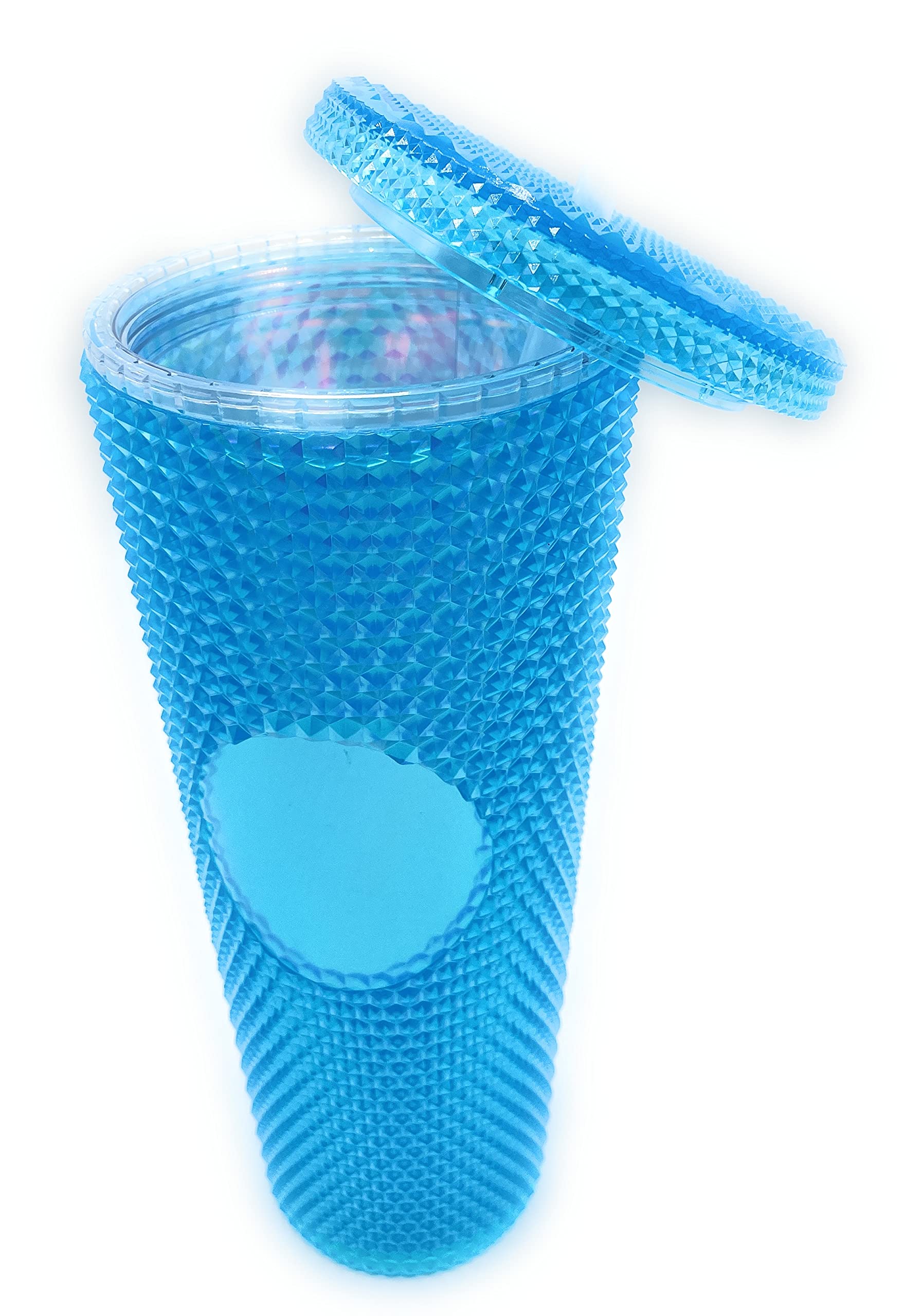 24oz Studded Matte Tumbler with Lid & Straw - Durable Blue Insulated Cup for Hot & Cold Drinks | Perfect for Office, Gym, Travel & Outdoor Activities