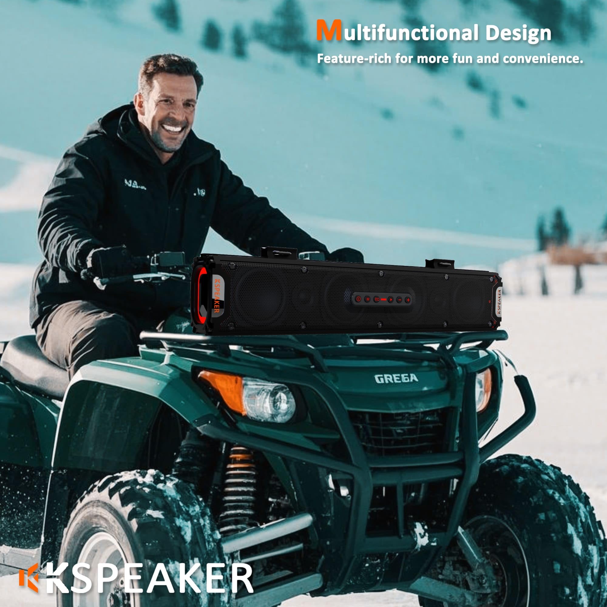 Premium UTV Sound Bar - Waterproof ATV & Golf Cart Speaker System with Bluetooth for RZR, Polaris, Can-Am, Marine & Boat Use - Perfect for Off-Road Adventures & Outdoor Entertainment