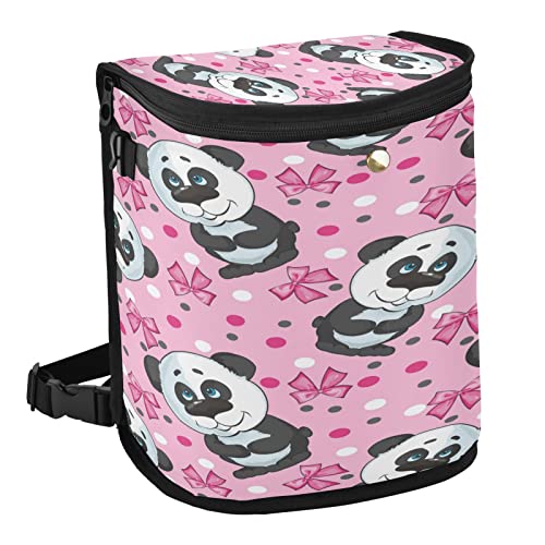 Xigua Girls Panda Pattern Car Trash Can with Lid - Leak-Proof Hanging Car Garbage Bin for Road Trips, Travel & Daily Commute | Cute Car Accessories for Women
