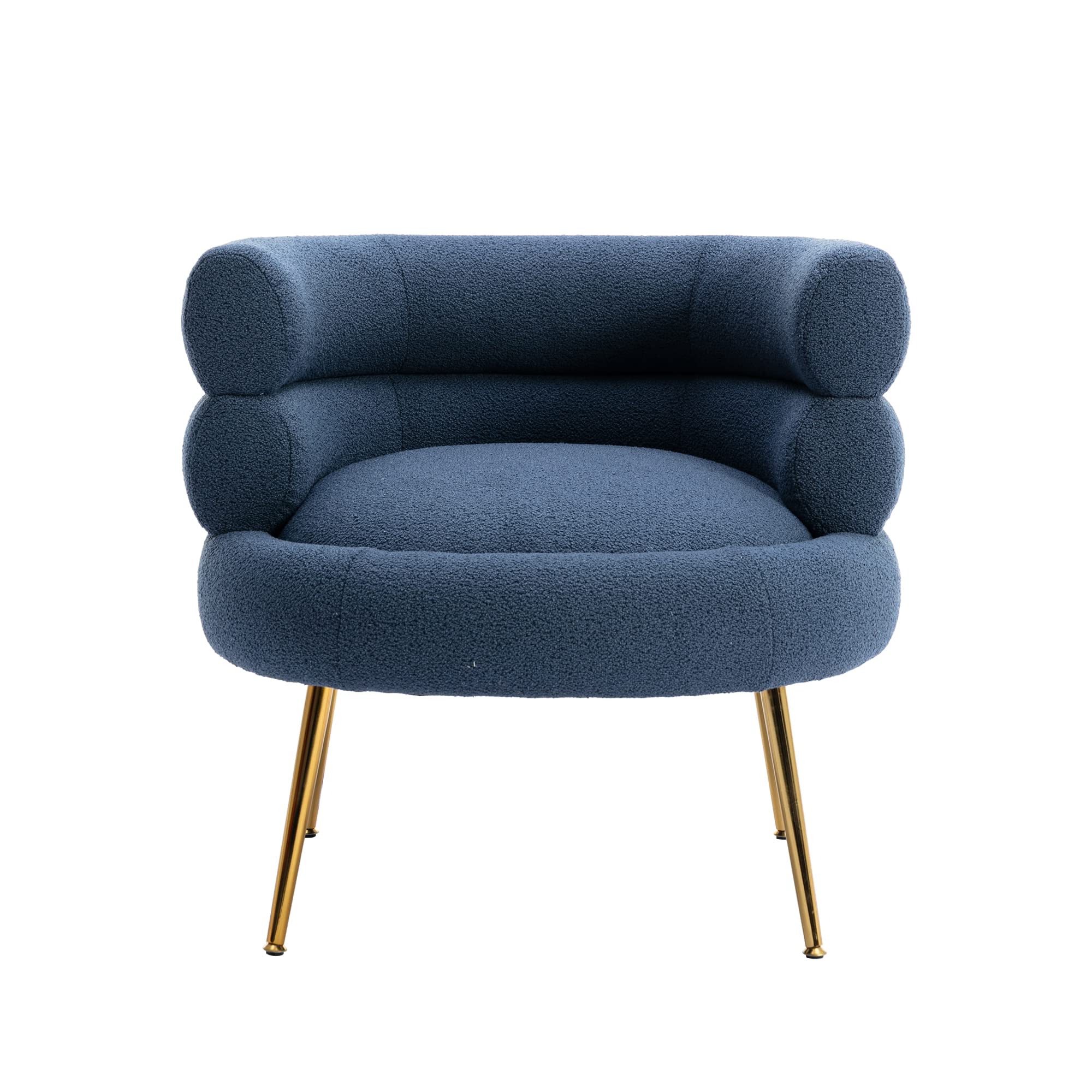BEVUVA Modern Accent Chair with Golden Feet - Navy Blue Leisure Sofa for Living Room, Bedroom & Office | Comfortable Reading Chair & Lounge Seating