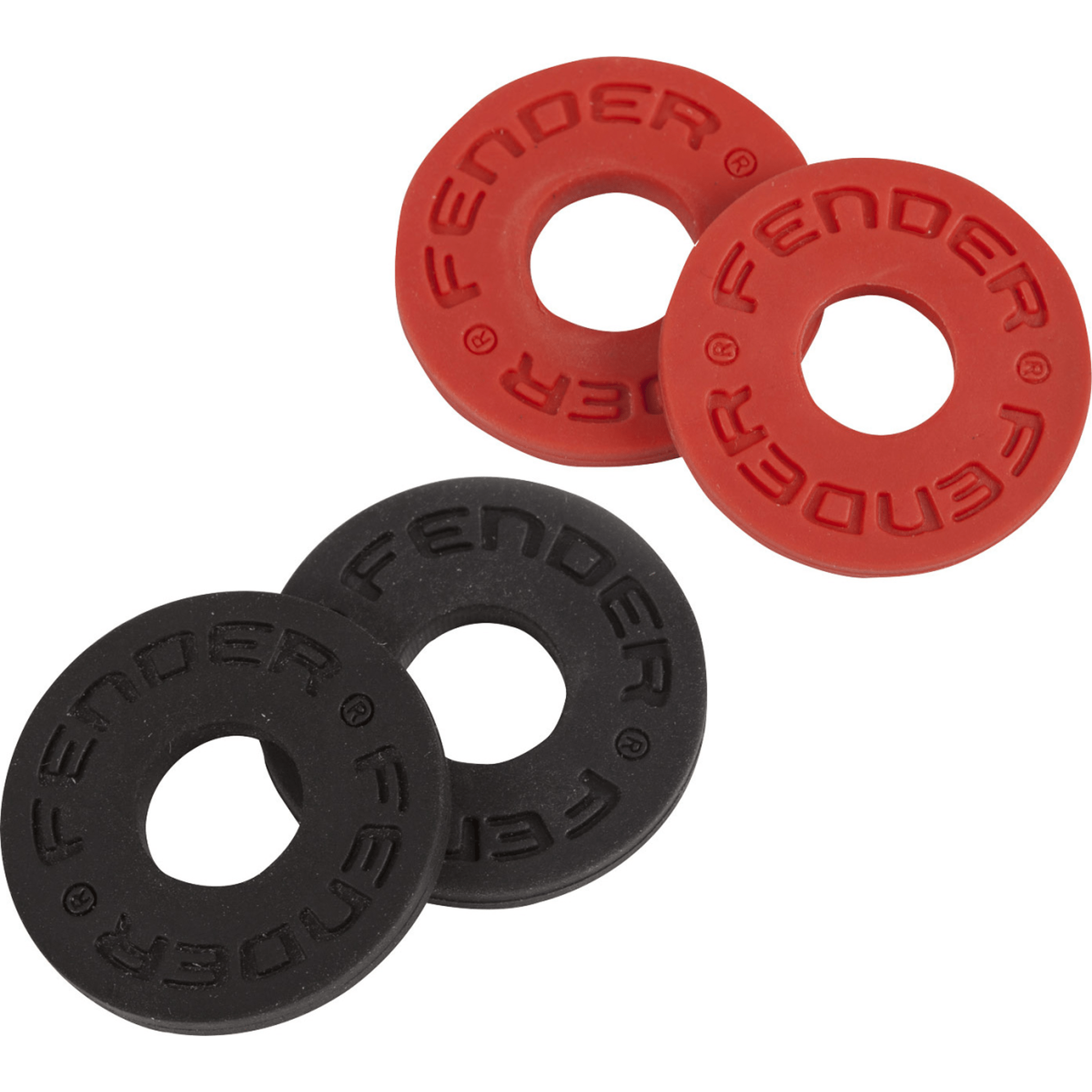 Fender Strap Blocks 4 Pack - Red & Black Guitar Strap Locks for Secure Playing | Perfect for Electric & Acoustic Guitars, Bass, and Live Performances