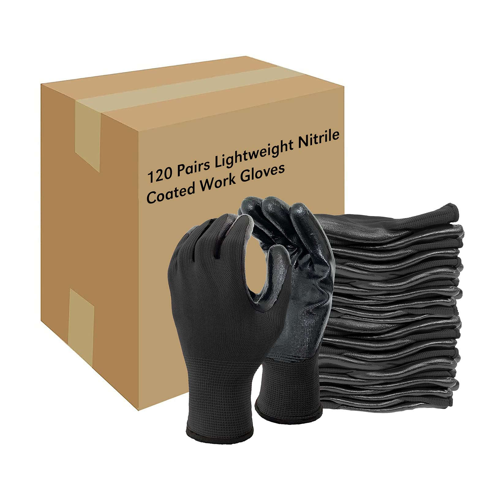 Evridwear Rubber Coated Work Gloves with Enhanced Grip - 12 Pairs Bulk Pack for Men & Women - Ideal for Warehouse, Mechanic, Construction & DIY Projects