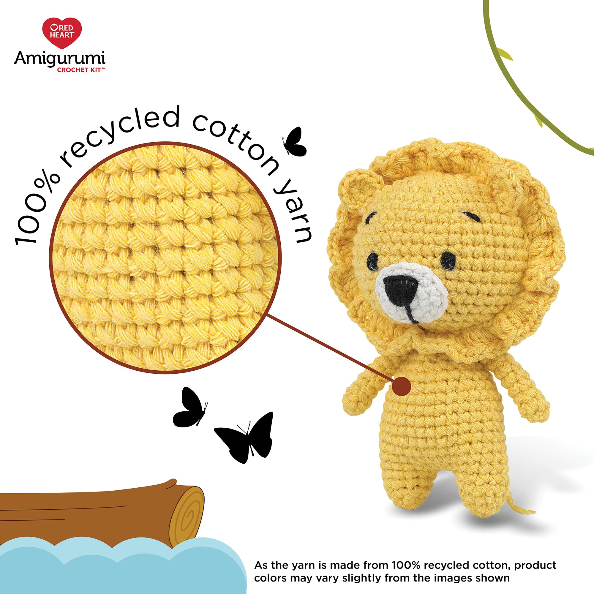 Red Heart Amigurumi Leo The Lion Crochet Kit - DIY Lion Plush Toy Making Set with Yarn & Instructions - Perfect for Crafting, Gifts & Home Decor