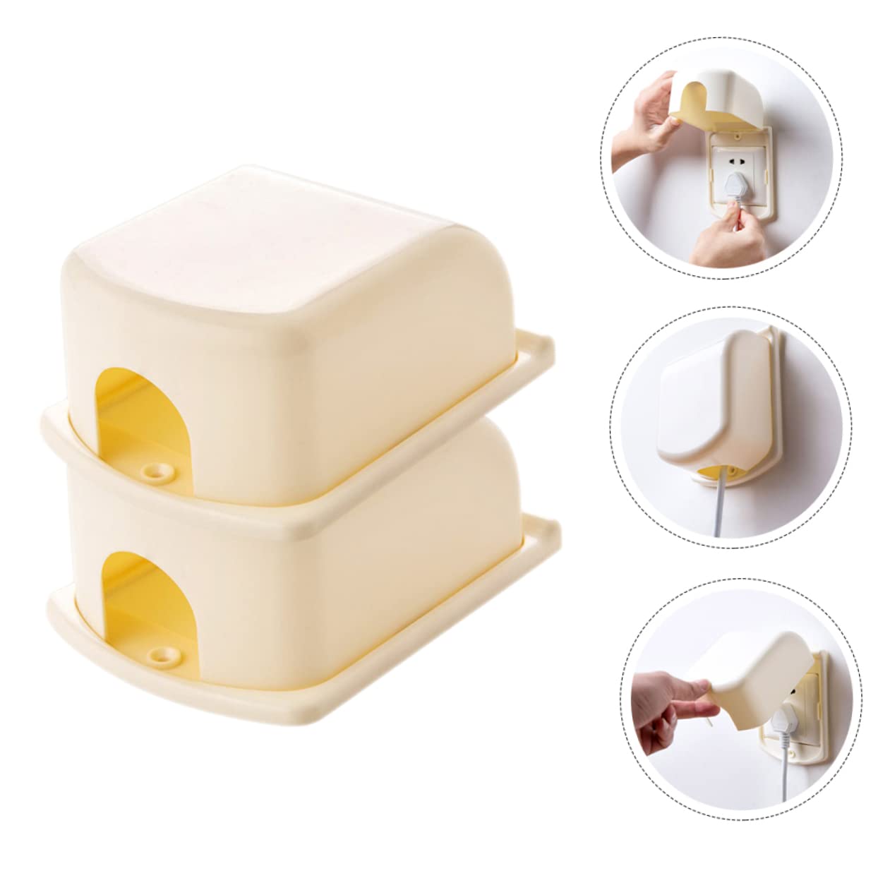 VICASKY 6-Pack Childproof Electrical Outlet Covers - Shockproof Beige ABS Safety Plugs for Baby Proofing Homes & Offices