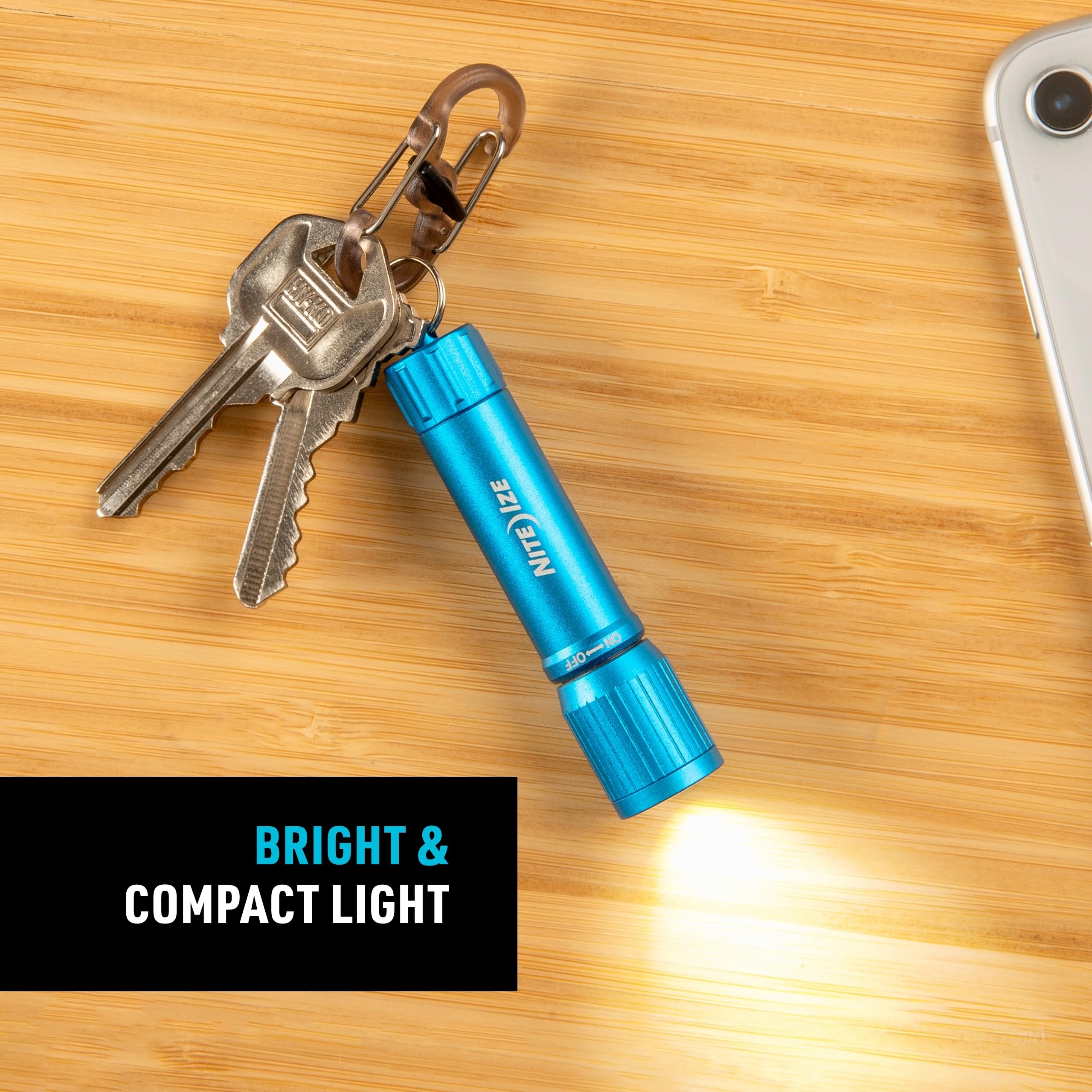 Nite Ize Radiant 100 Lumen Waterproof Keychain Flashlight - Ultra Bright Mini LED Flashlight for Keys, Backpacks & Emergency Kits - Perfect for Camping, Hiking & Power Outages (Blue)