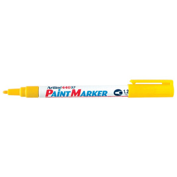 Artline 440 Yellow Paint Marker - 1.2mm Bullet Tip, Pack of 12 - Perfect for DIY Crafts, Signage & Industrial Labeling
