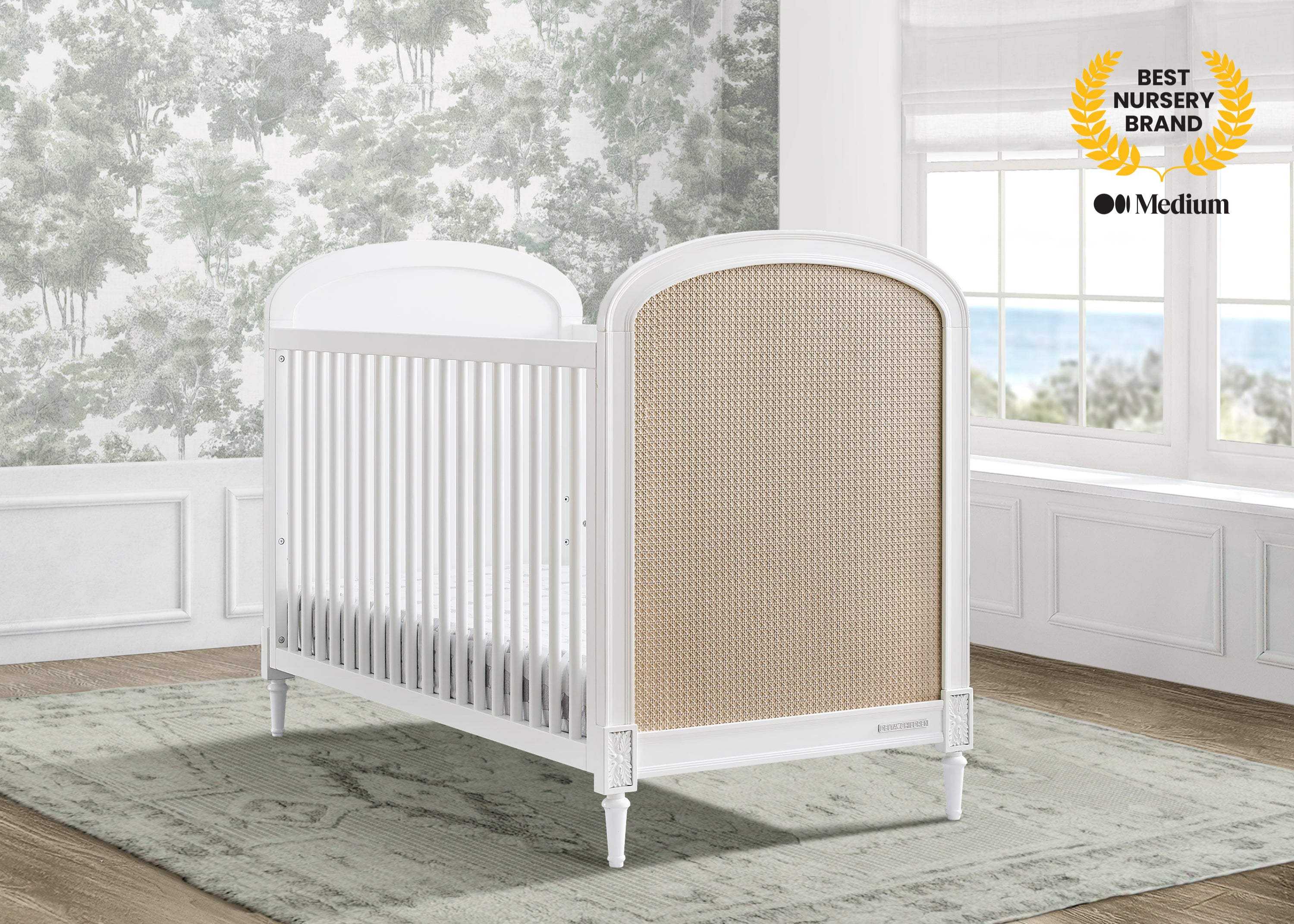 Madeline 4-in-1 Convertible Baby Crib - White Nursery Furniture for Newborn to Toddler Bed | Perfect for Modern Nursery, Bedroom & Daycare