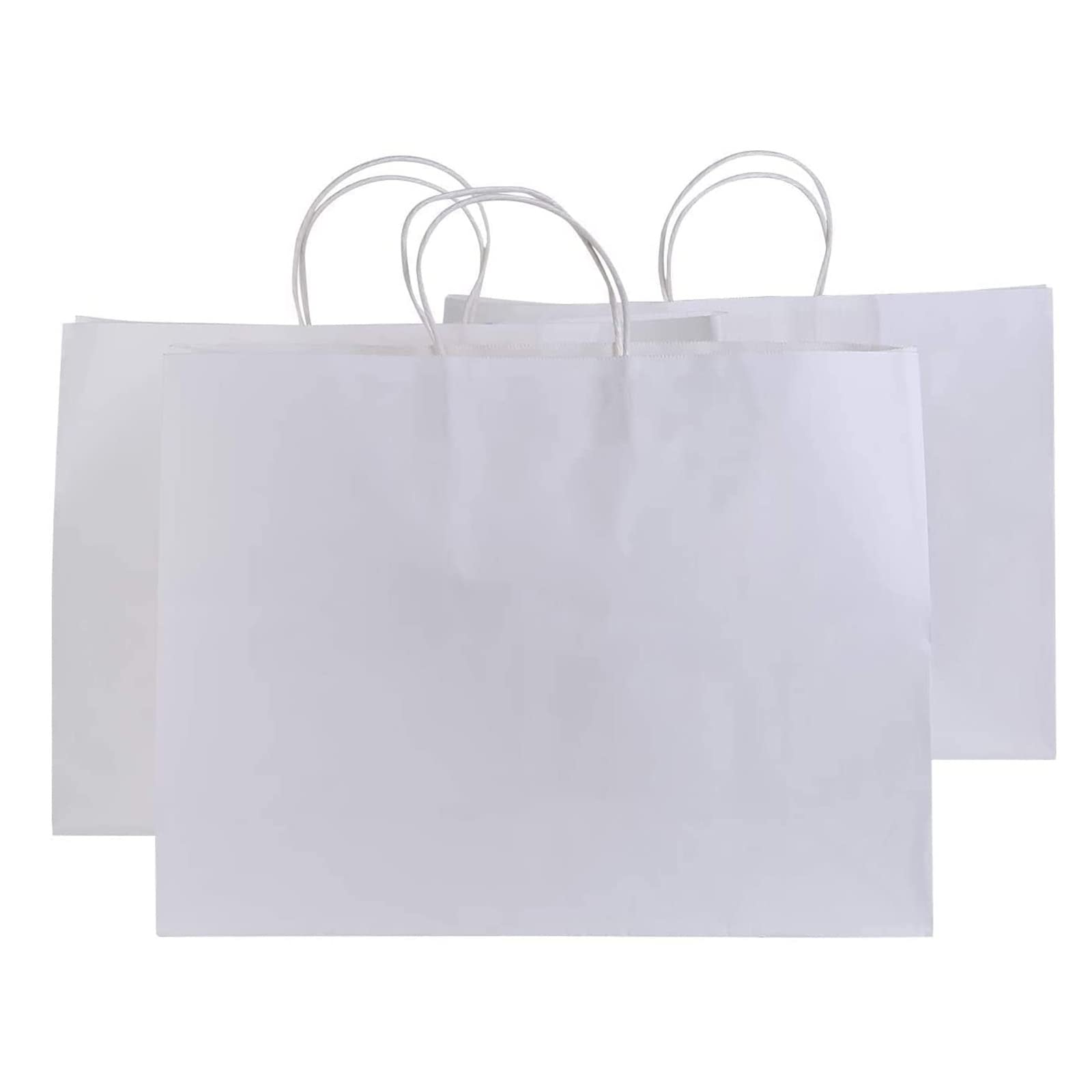 100Pcs Large Kraft Gift Bags 16x6x12 Inches with Handles - Eco-Friendly Paper Bags for Retail, Business, Parties, Shopping & Grocery - Perfect for Mother's Day Gifts, Birthday Presents & Boutique Packaging