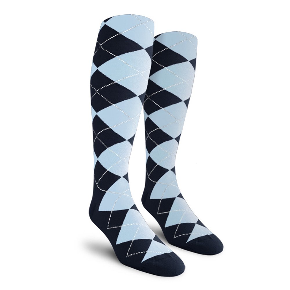 Colorful Knee High Argyle Cotton Socks for Men, Women & Youth - Comfortable Unisex Crew Socks for School, Work & Sports (Multiple Sizes AA-ZZ)