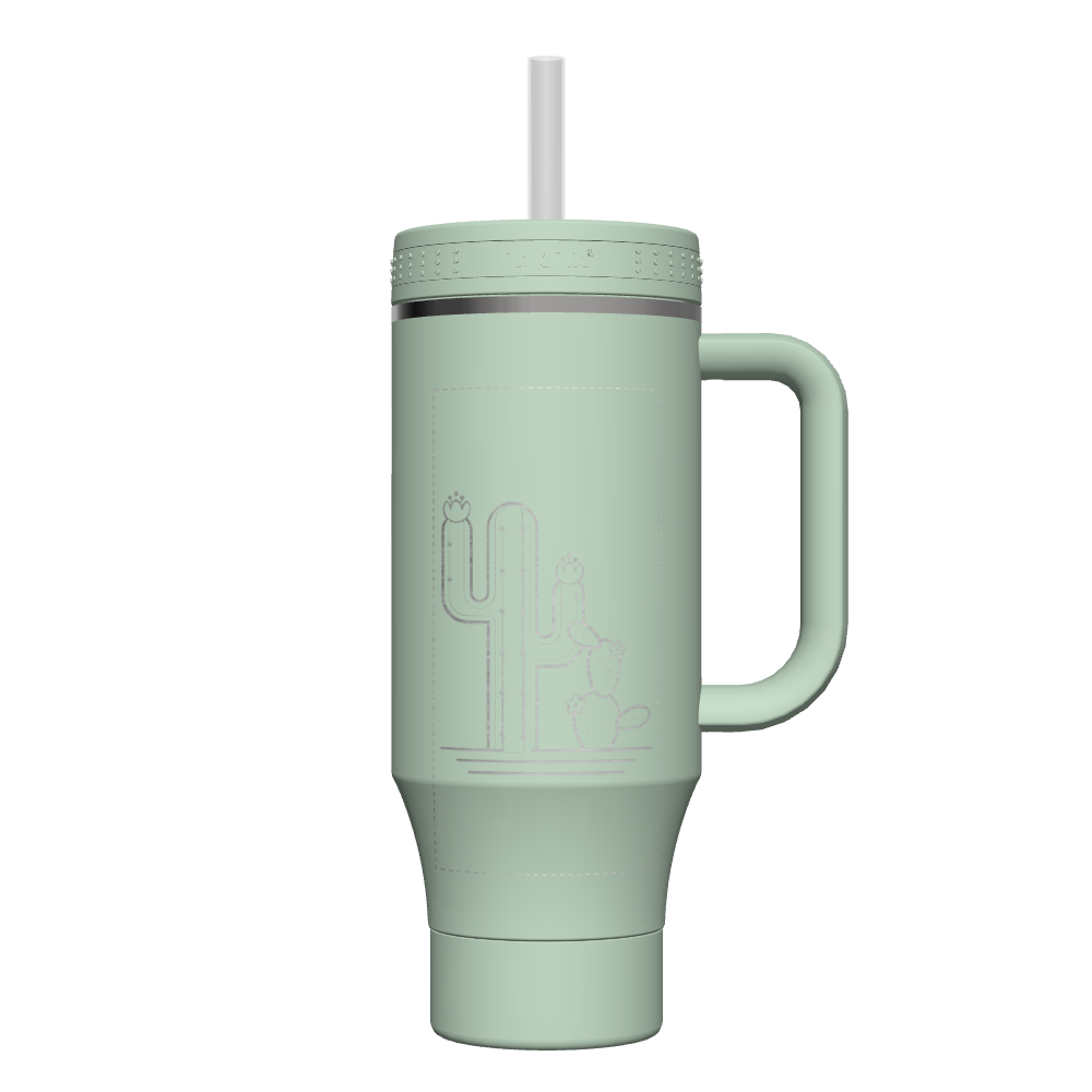 40 oz Customized Straw Tumbler with Handle - Insulated Stainless Steel Water Bottle for Travel, Gym & Outdoor Activities