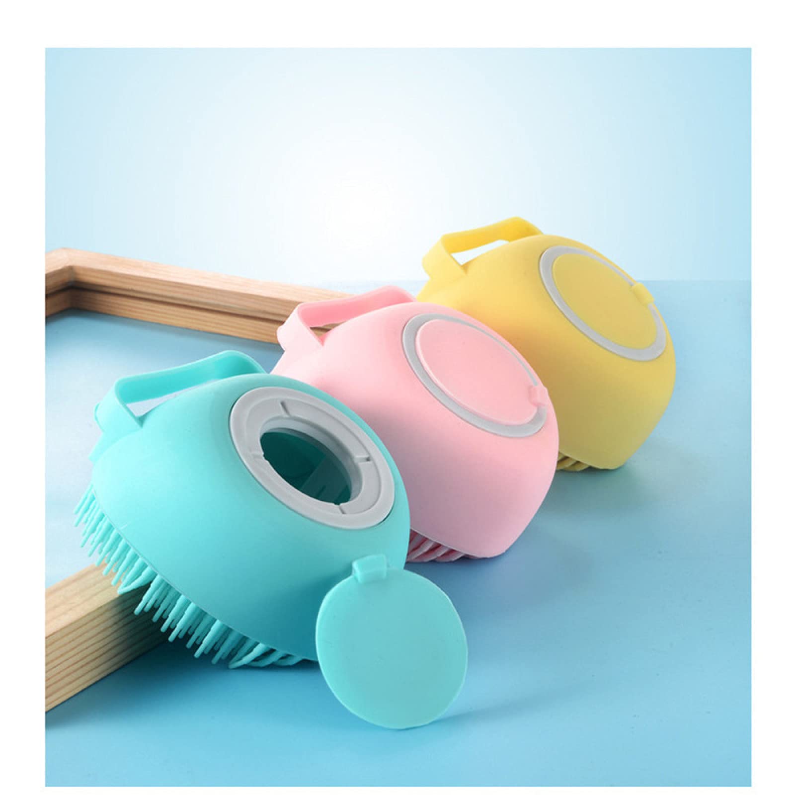 2-in-1 Silicone Body Brush & Exfoliator with Shower Gel Dispenser - Soft Bath Scrubber for Adults & Babies - Scalp Massage Brush for Shower & Spa (Pink) | Perfect for Exfoliating Skin & Relaxing Massage in Bath or Shower