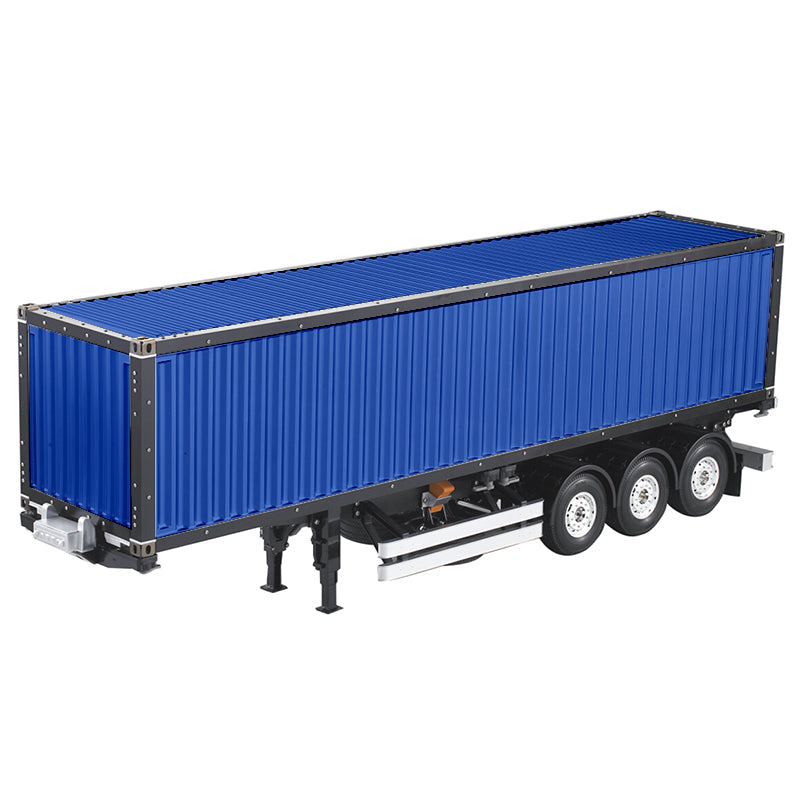 1/14 Scale 3-Axle Metal Chassis 40ft Container Semi Trailer - Painted RC Model for TAMIYA Tractor Truck & DIY RC Cars - Perfect for RC Hobbyists, Collectors and Model Truck Enthusiasts