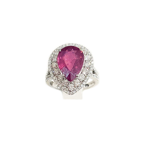 14K White Gold Ruby Ring for Women - Elegant Vintage Style Engagement & Wedding Jewelry Gift - Perfect for Anniversaries, Valentine's Day & Special Occasions