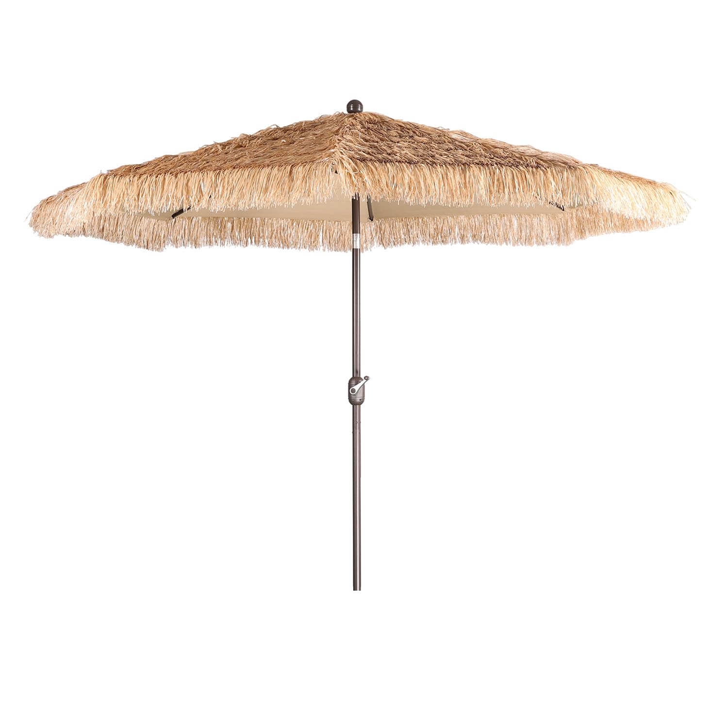 BPS 10FT Thatch Patio Umbrella - Tiki Style Outdoor Umbrella with Easy Crank Lift, Natural Straw Look - Perfect for Poolside, Backyard, Beach, Garden & Patio Parties (No Base Included)
