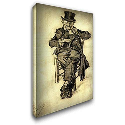 Vincent Van Gogh Orphan Man with Top Hat Drinking Coffee 16x24 Gallery Wrapped Canvas Art Print - Perfect for Living Room, Bedroom & Office Wall Decor