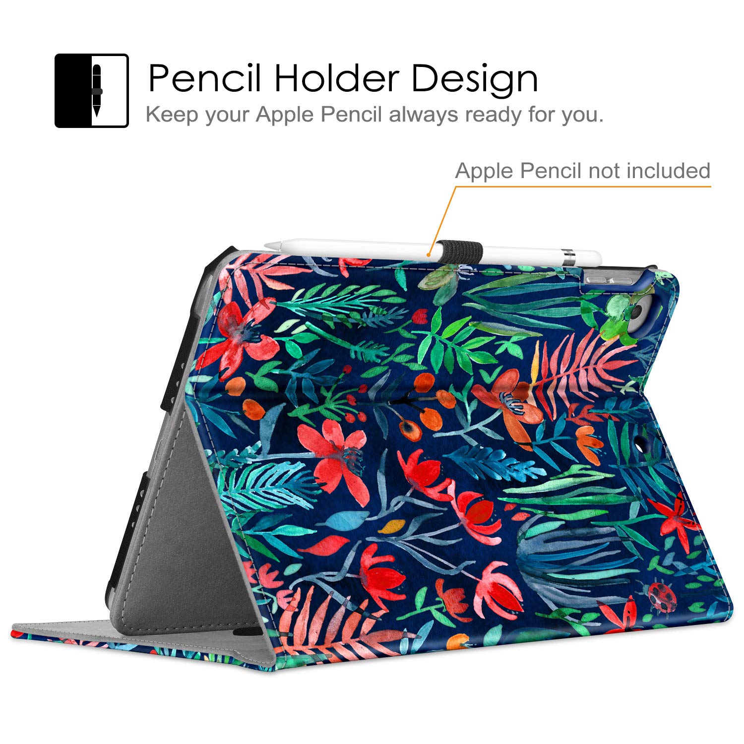 Fintie iPad Mini 5th Generation (2019) & iPad Mini 4 Case - 7.9 Inch Slim Protective Cover with Corner Protection, Multi-Angle Stand, Auto Sleep/Wake, Pencil Holder & Storage Pocket - Perfect for Work, School & Travel - Jungle Night Design
