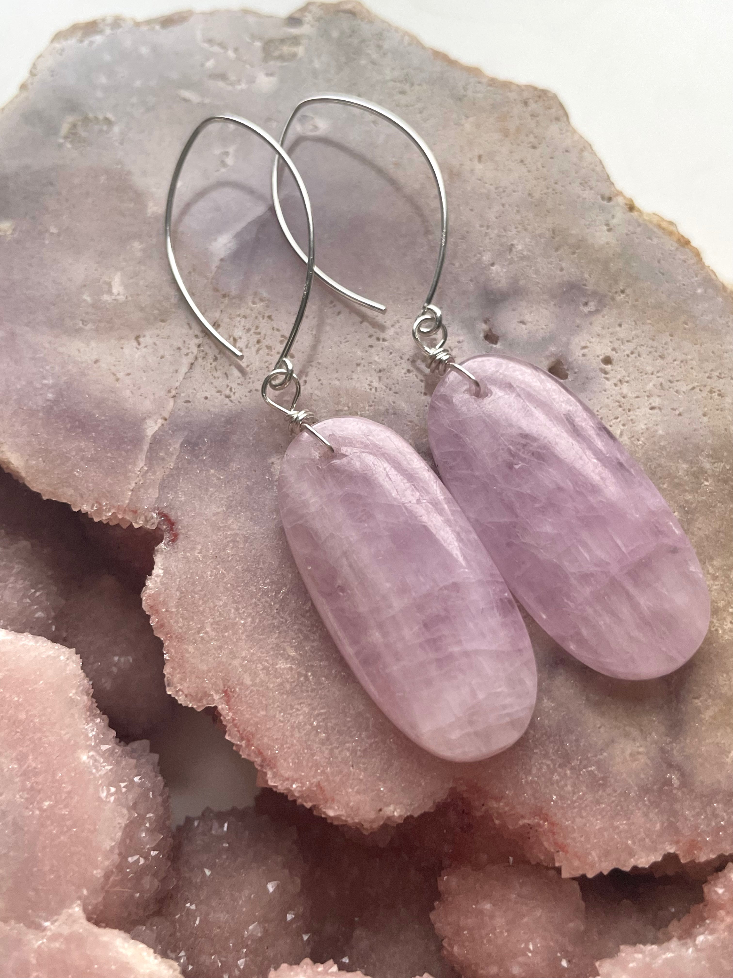 Stunning Kunzite Statement Earrings in Sterling Silver | Elegant Jewelry for Women | Perfect for Weddings, Parties & Special Occasions