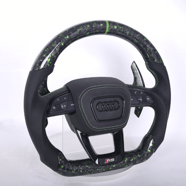Custom Carbon Fiber Steering Wheel for 2018+ Audi S, RS, Q5, Q6, Q7, Q8 - Premium Upgrade for Sporty Driving & Luxury Interior Enhancement
