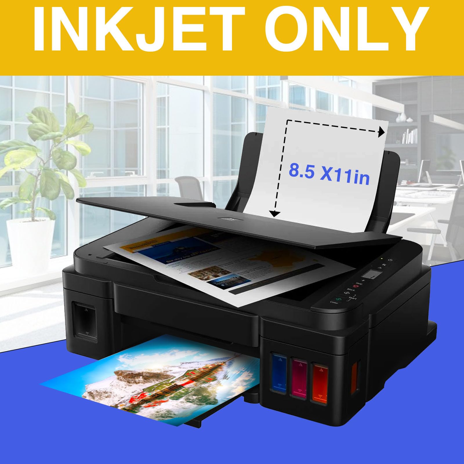 Inkjet Printable Magnetic Paper - 12 mil Thick Non-Adhesive Glossy Sheets for Office & DIY Projects (5 Sheets) | Perfect for Fridge Magnets, Photo Displays & Crafting