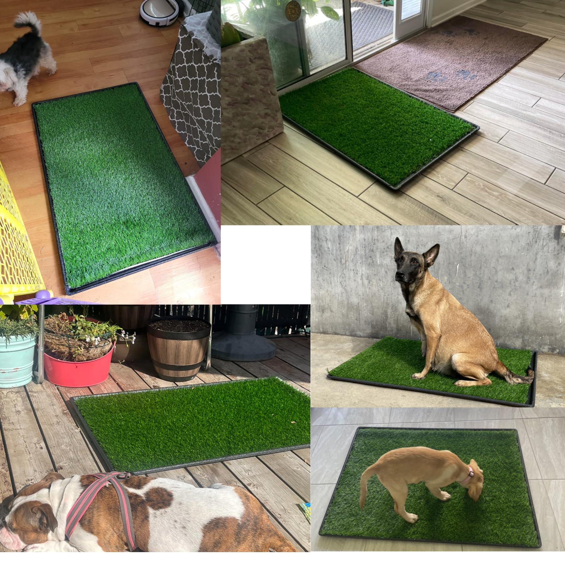 Premium Large Dog Grass Pad with Tray - 3-Pack Realistic Fake Grass (41.4