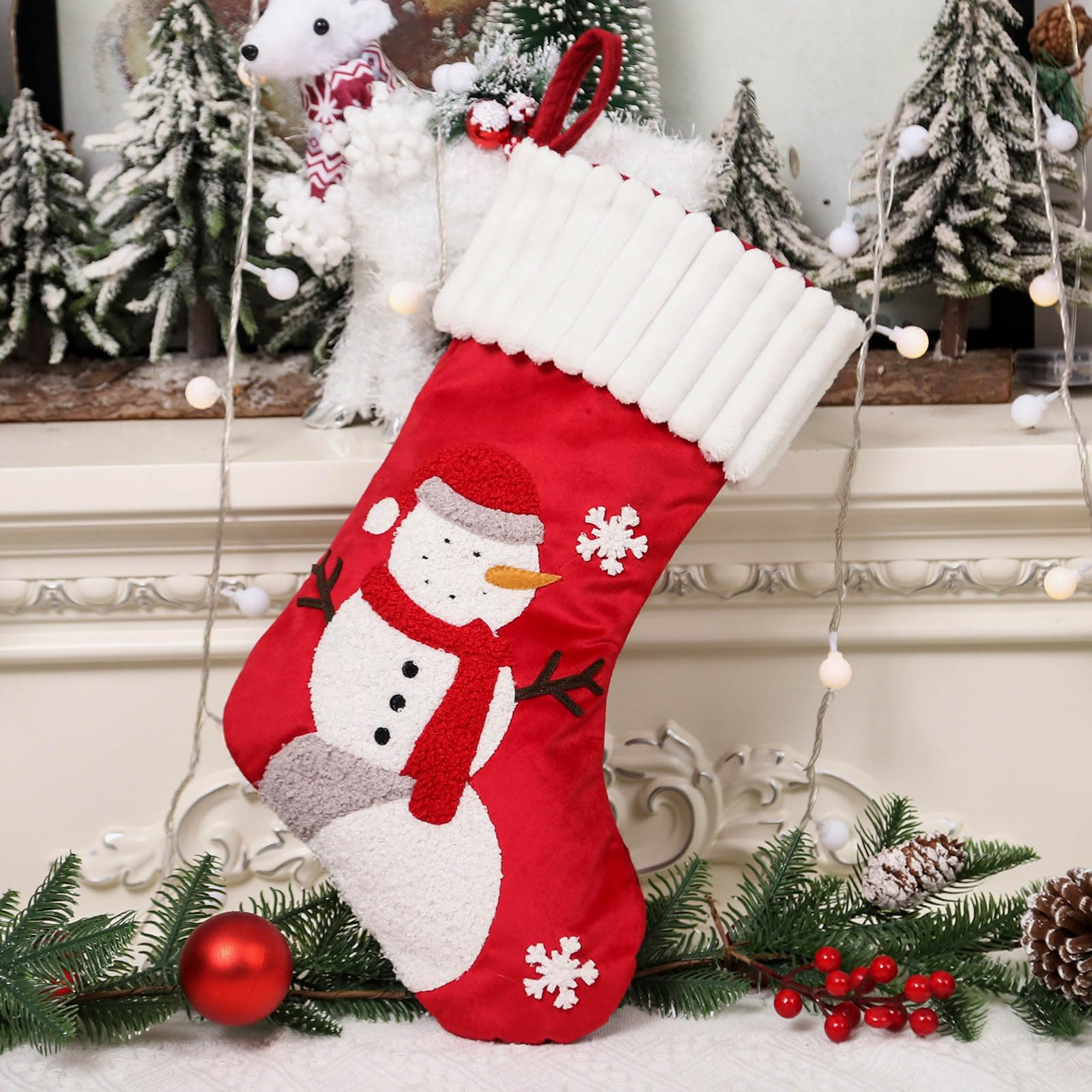 Christmas Santa Snowman Socks - Xmas Tree Decor & Party Gift Bags
