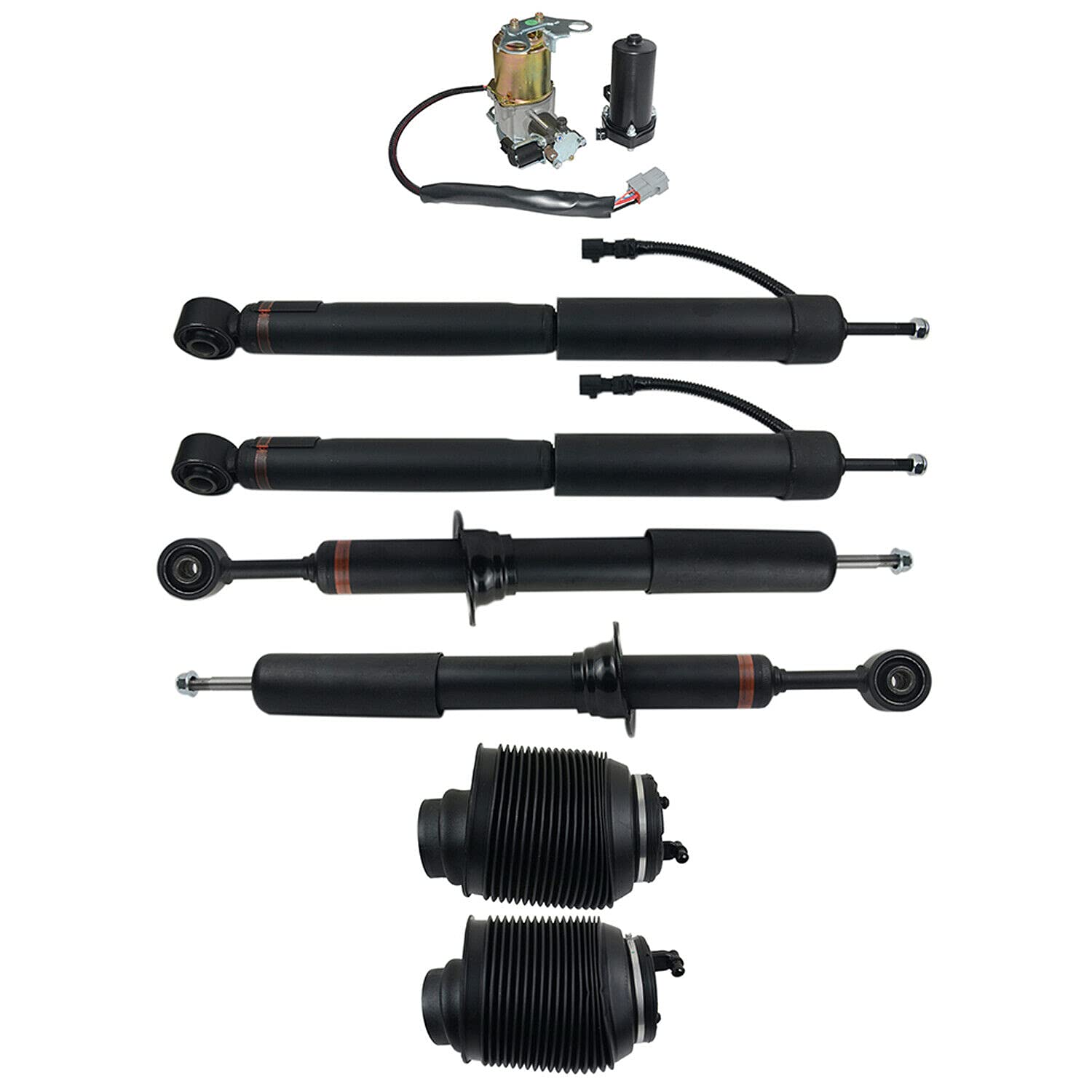 GELUOXI Air Suspension Compressor Kit with Front Shocks Struts & Rear Springs for 2003-2009 Lexus GX470 4.7L - Off-Road & Towing Upgrade Replacement Parts