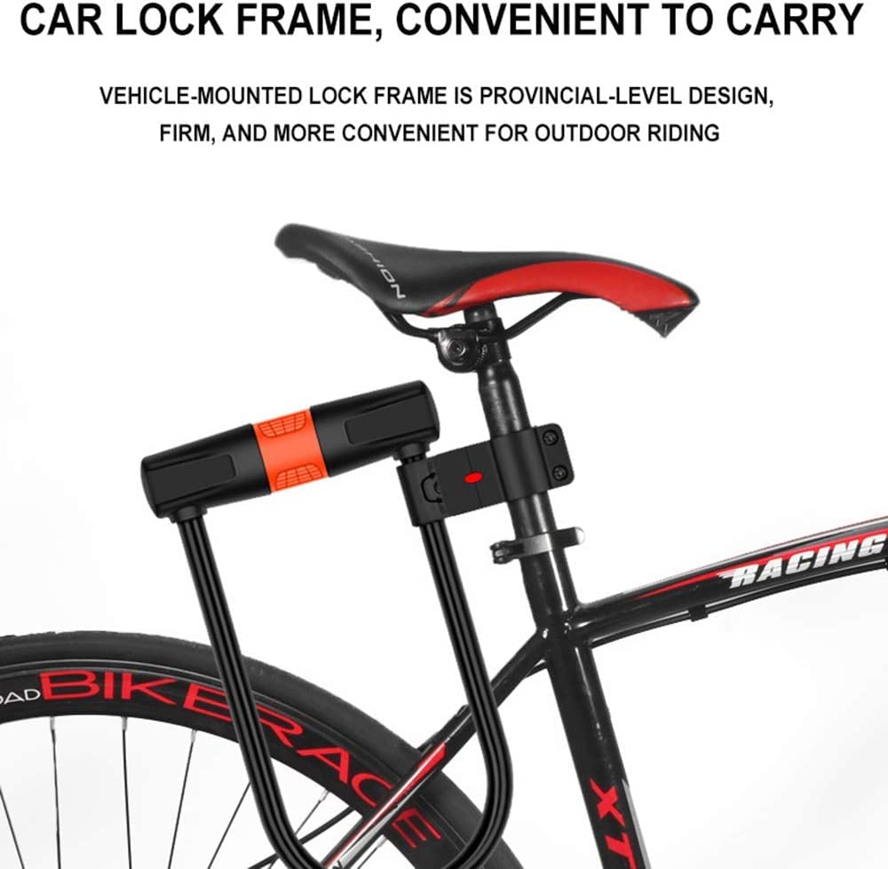 Heavy Duty Anti-Theft Bike U Lock with 14mm Shackle & 1.2m Cable - Secure Bicycle Lock for Road, Mountain & Electric Bikes - Perfect for Urban Commuting, Outdoor Adventures & Bike Parking Safety