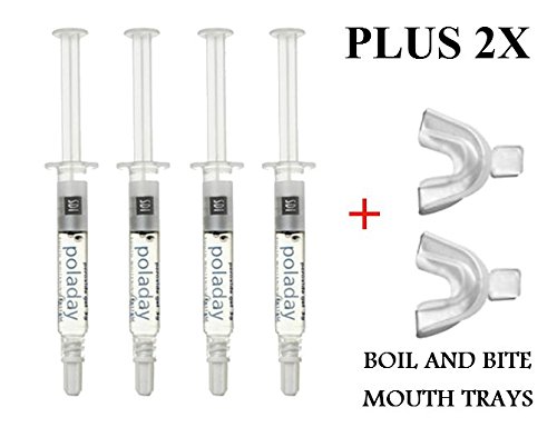 SDI Poladay HP 9.5% 1.3g Teeth Whitening Gel Kit - 4 Syringes & 2 Thermoforming Trays for Professional At-Home Teeth Whitening | Brighten Smile for Special Occasions & Daily Confidence