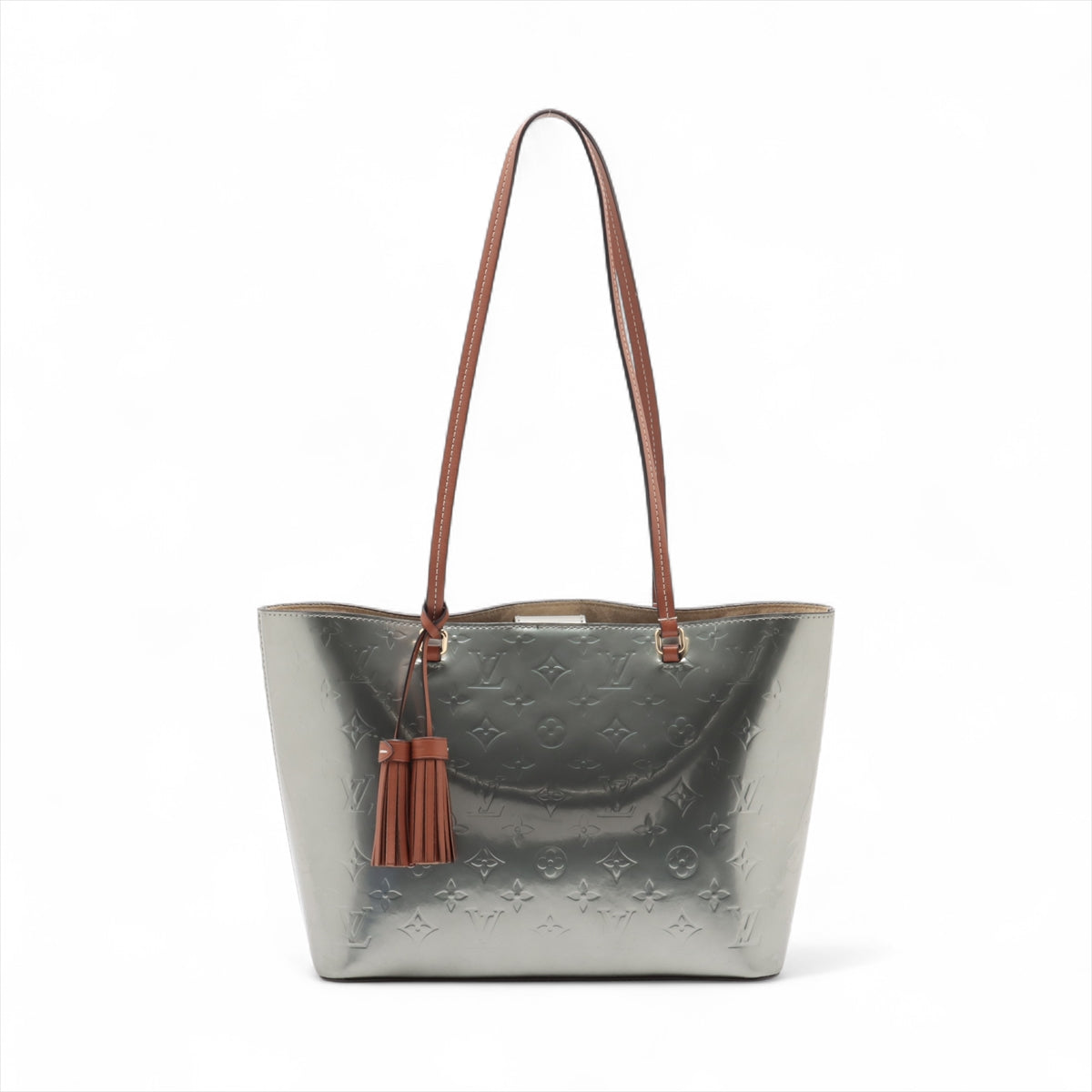 Louis Vuitton Monogram Vernis Long Beach PM Silver Handbag - Preorder Luxury Designer Tote for Women | Perfect for Work, Travel & Evening Events
