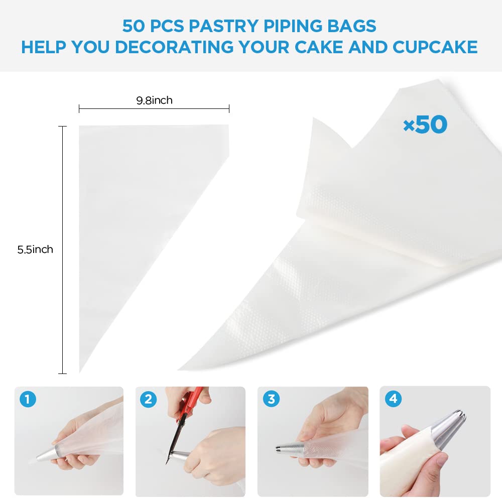 211 Pcs Cake Decorating Kit - Professional Baking Supplies Set with Rotating Turntable, Piping Bags, Toppers & Paper Cups | Perfect for Birthday Cakes, Wedding Desserts & DIY Home Baking Projects
