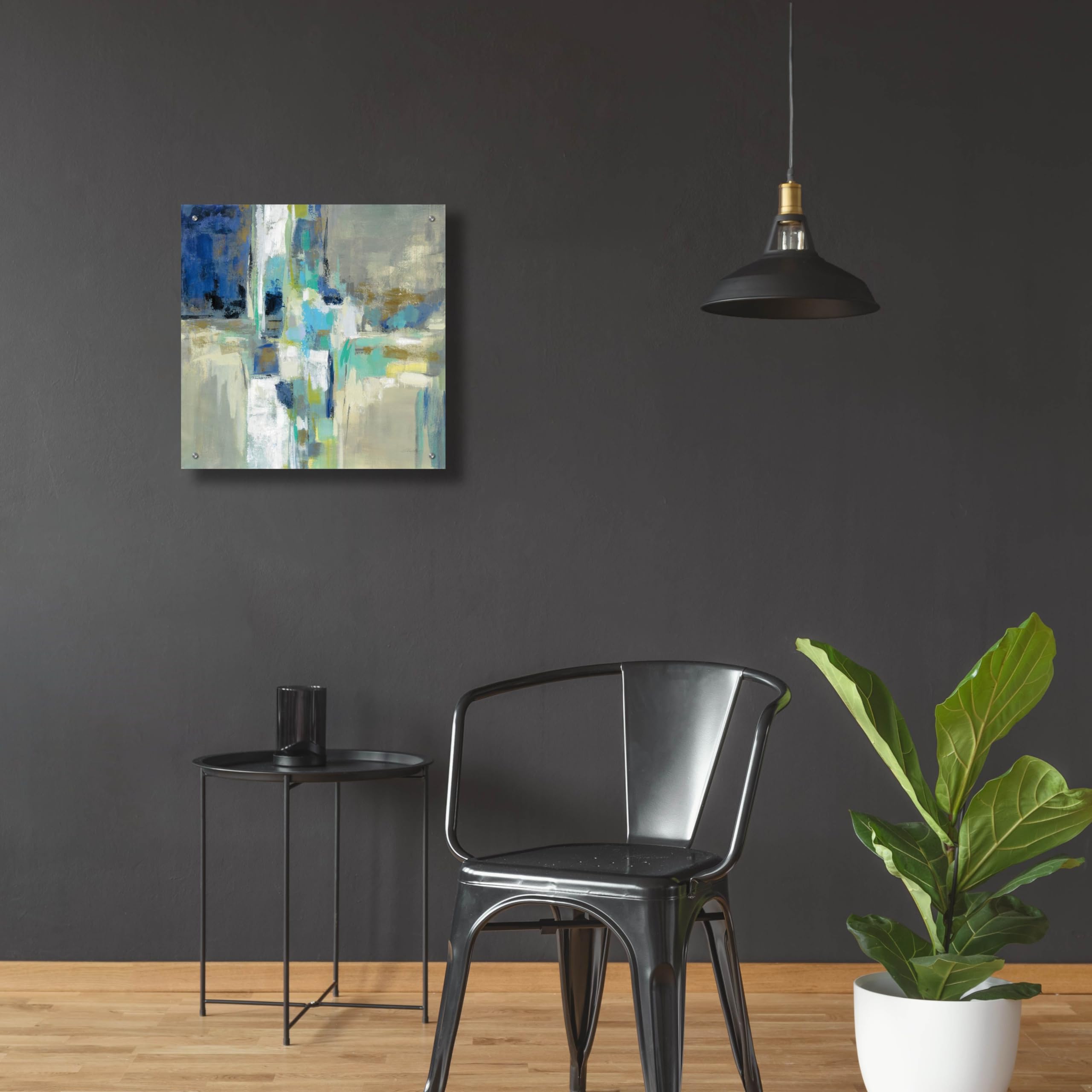 Silvia Vassileva 'Spring Water' Acrylic Glass Wall Art - 24x24 Inch Modern Abstract Painting for Living Room, Bedroom & Office Decor