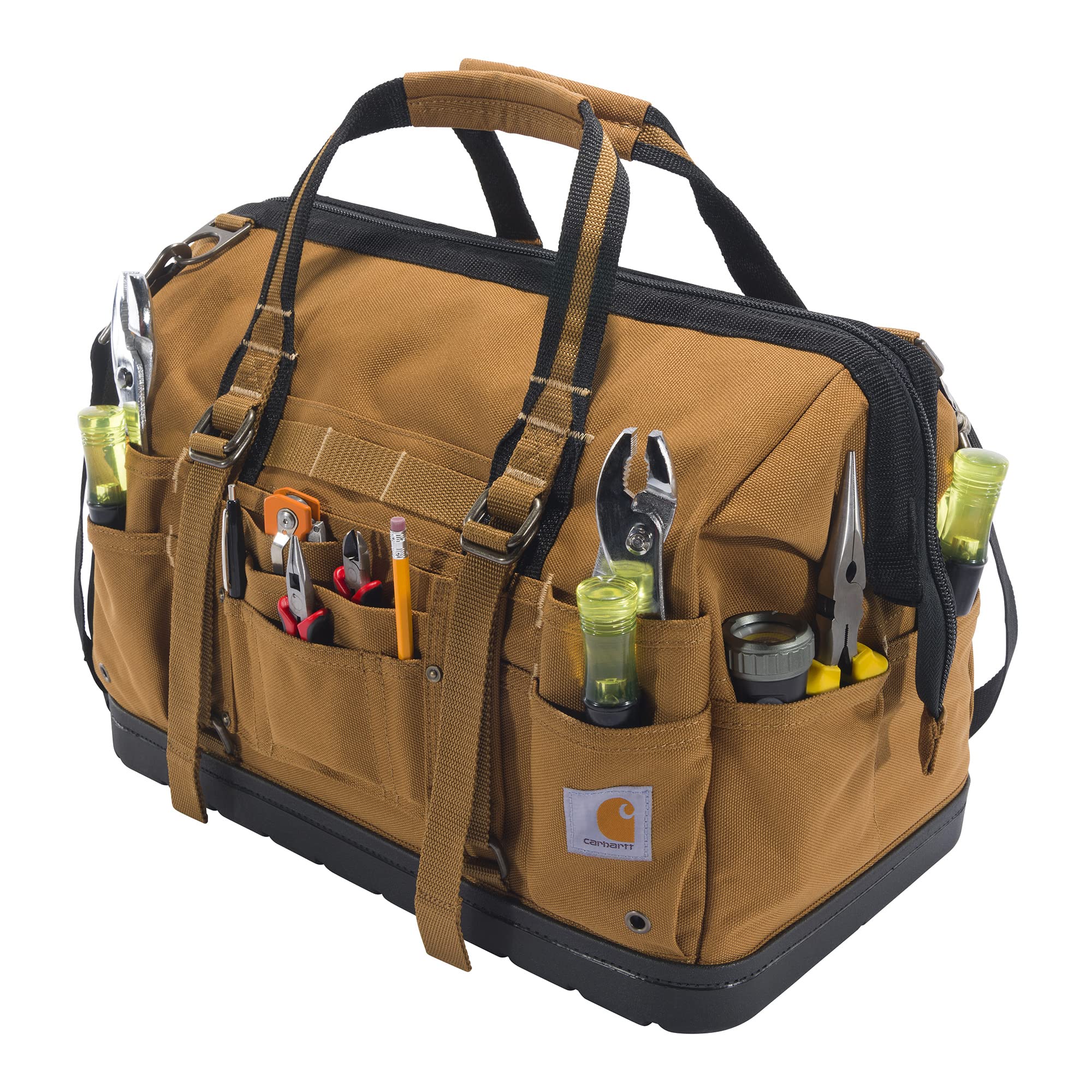 Carhartt Legacy 18-Inch Tool Bag with Molded Base - Durable Work Bag for Electricians, Plumbers & Contractors | Heavy-Duty Construction Gear for Tools & Equipment