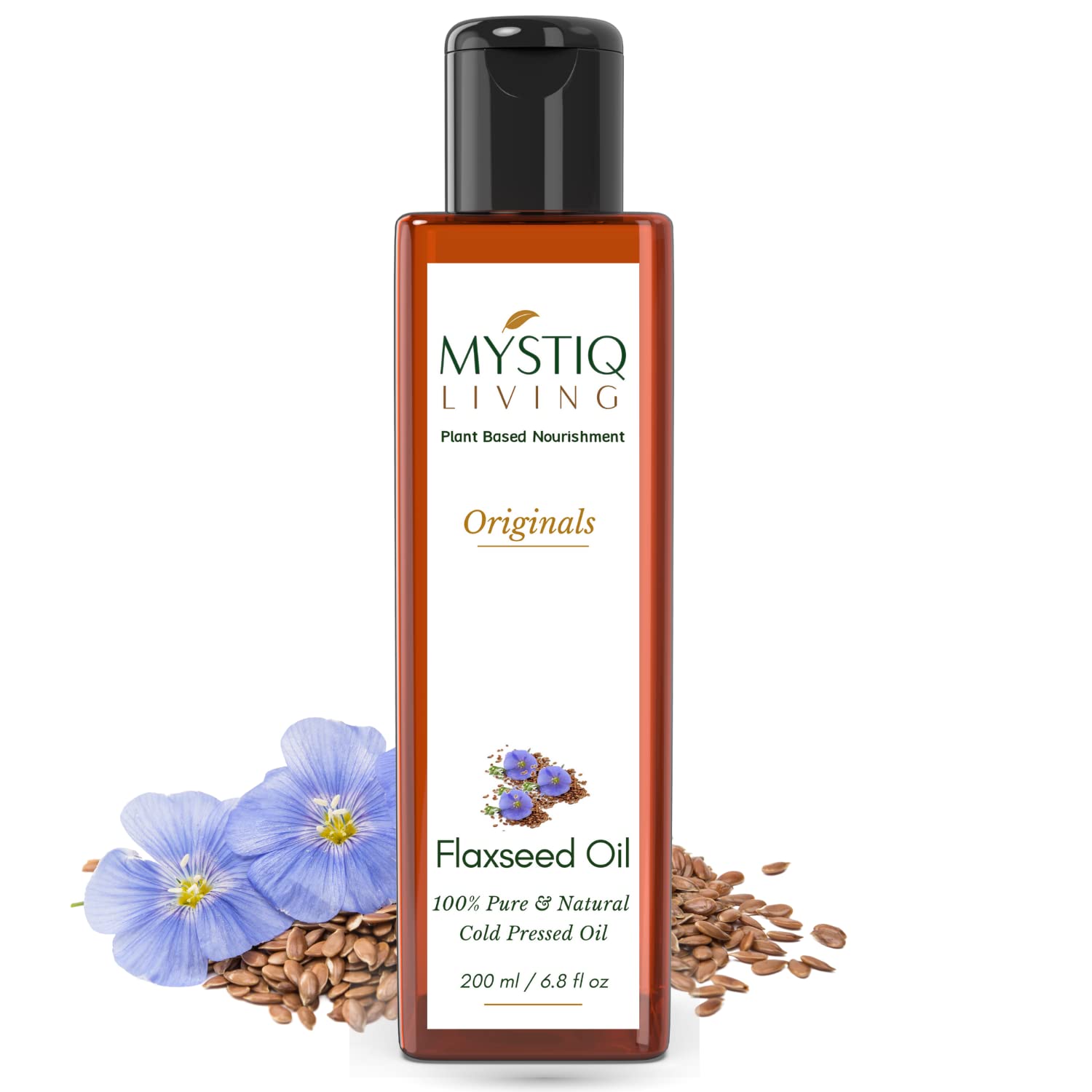 Pure Cold Pressed Flaxseed Oil (Alsi Tel) with Omega-3 for Healthy Hair, Skin & Body - 100% Natural, 200ml | Supports Heart Health, Glowing Skin & Hair Growth | Perfect for Smoothies, Salad Dressings & Skincare Routines