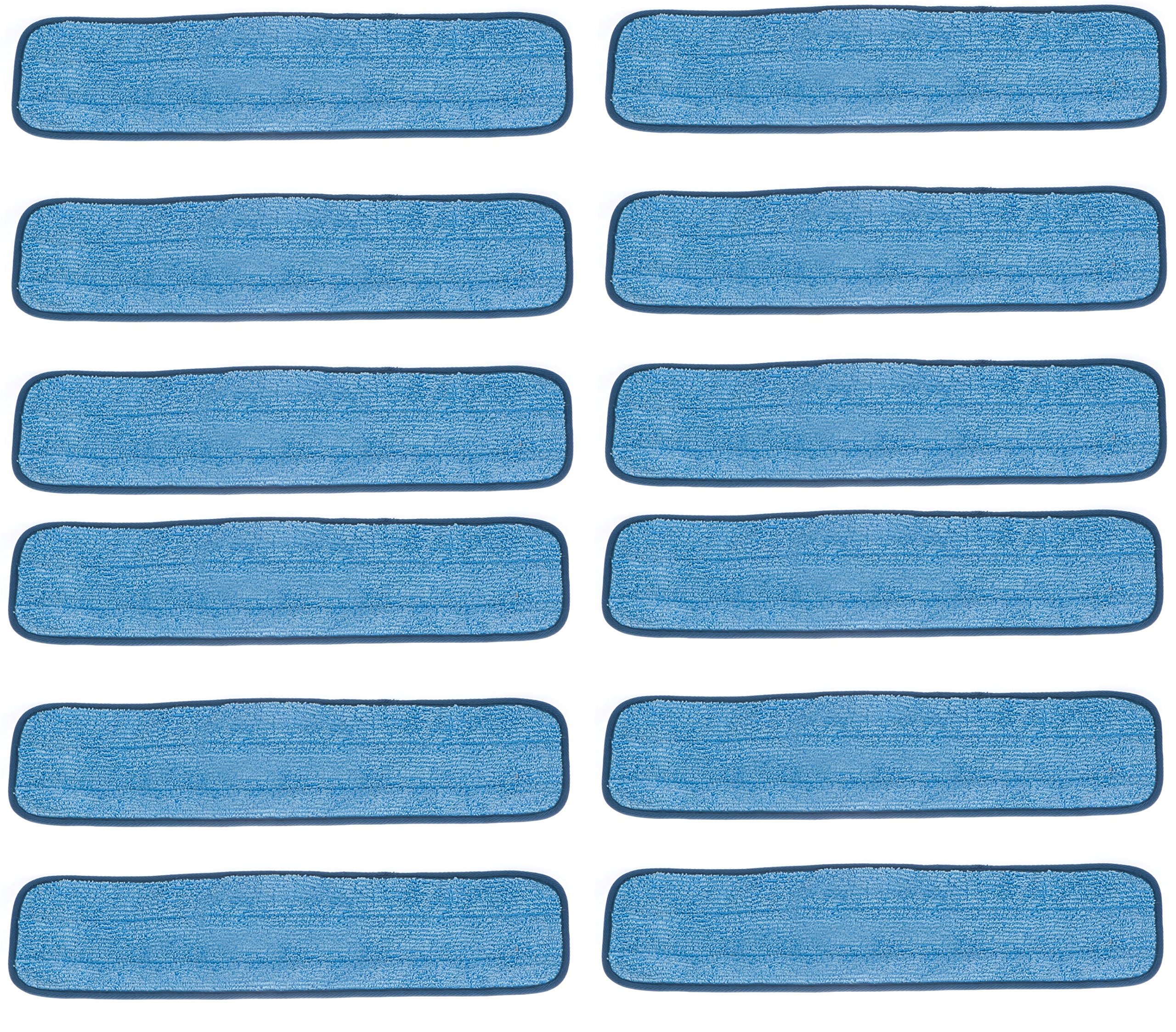 24 Inch Microfiber Wet Mop Refill Pads (12-Pack) - Super Absorbent & Reusable Cleaning Pads for Hardwood Floors, Tile & Laminate - Fits Most Flat Mop Frames
